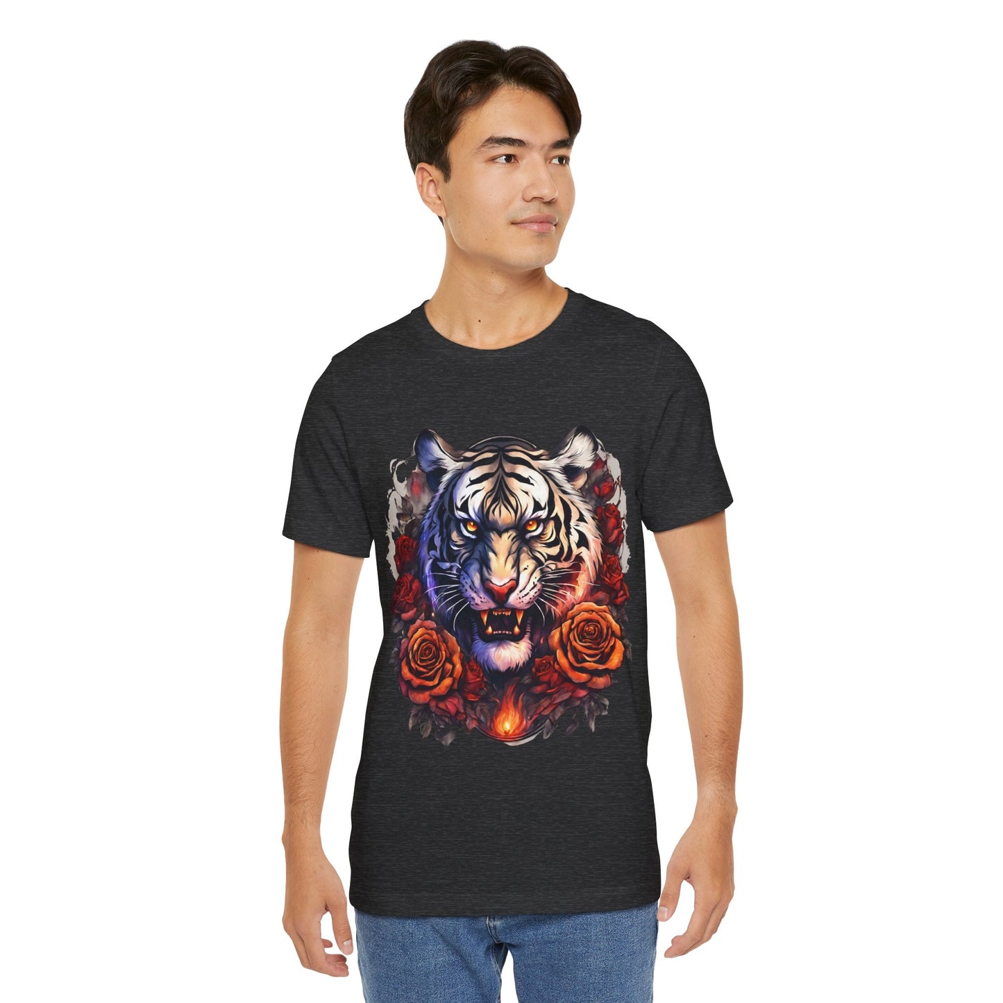 White Tiger Flames Flashlander Gym Shirt