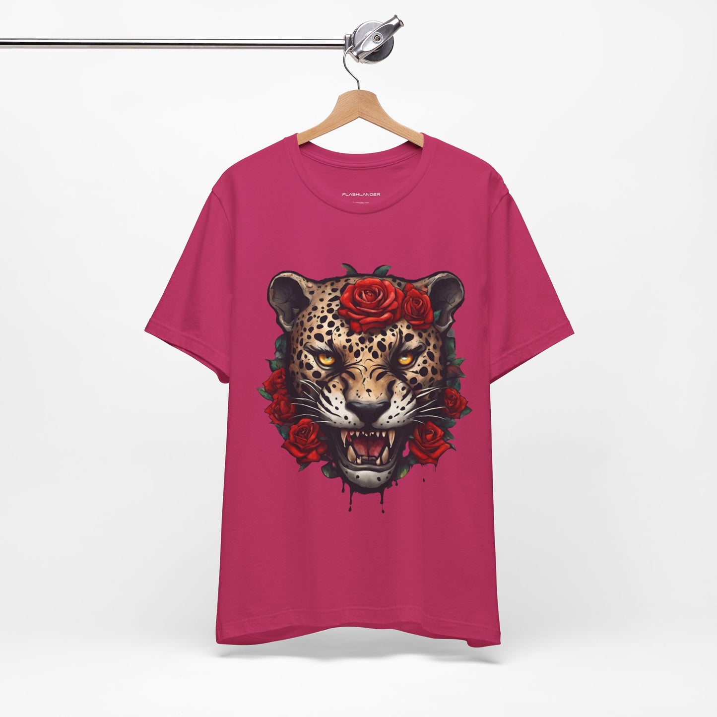 Jaguar Flames and Roses Graphic Tee Flashlander