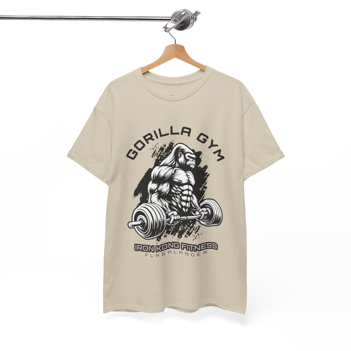 T-shirt de sport Gorilla Flashlander en coton unisexe, noir anthracite, graphique de performance