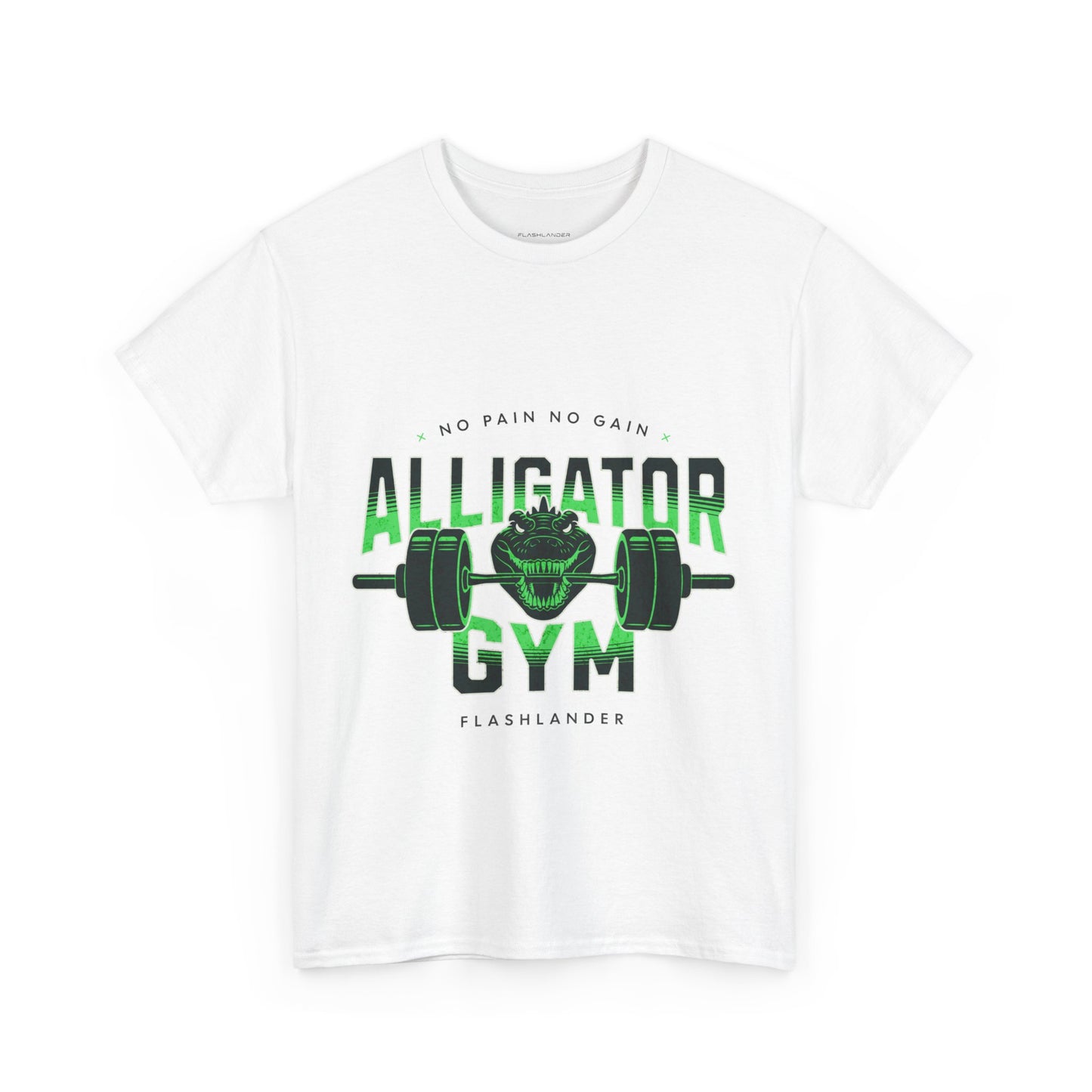 Aligator Gym Shirt Flashlander Cotton Unisex Charcoal Black Graphic Tee