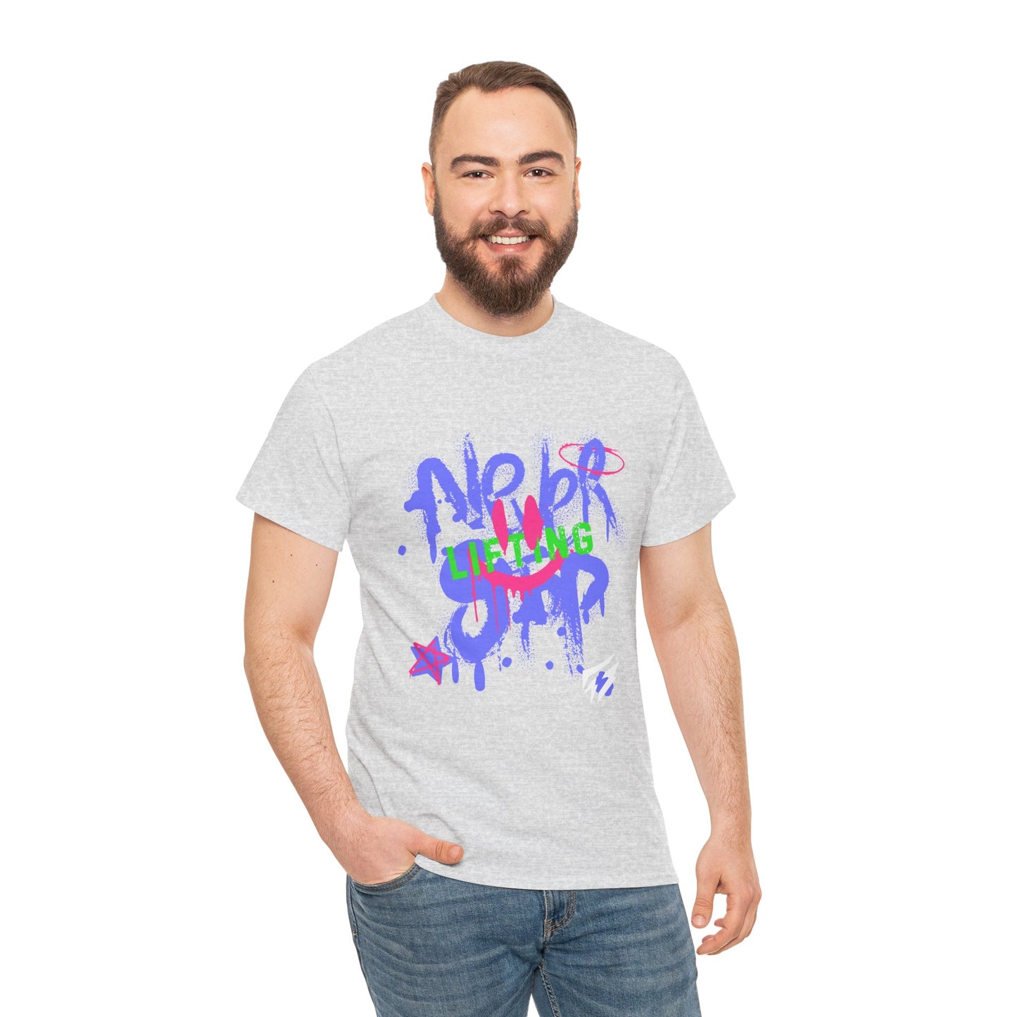 T-shirt de sport Graffiti Flashlander - Never Stop Lifting Gris