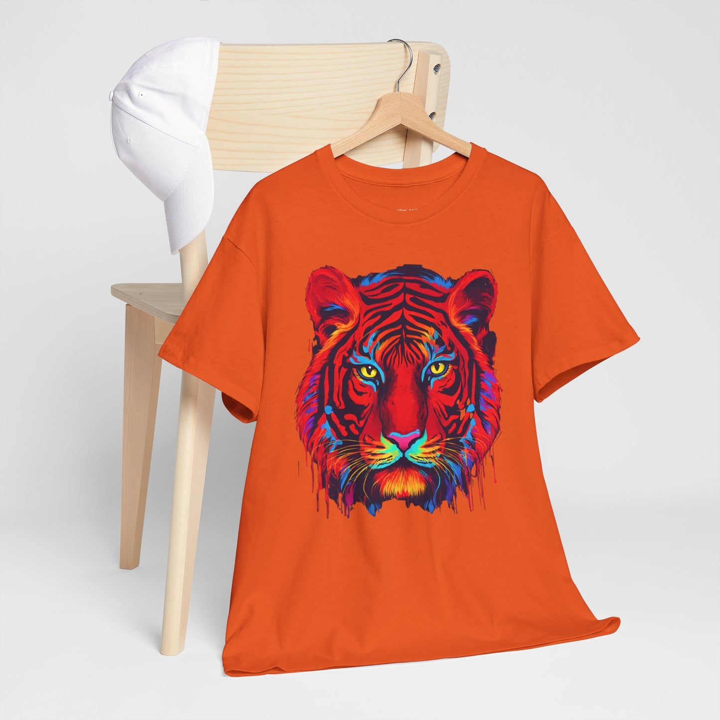 Majestuosa camiseta de Flashlander con diseño pop art de tigre rojo