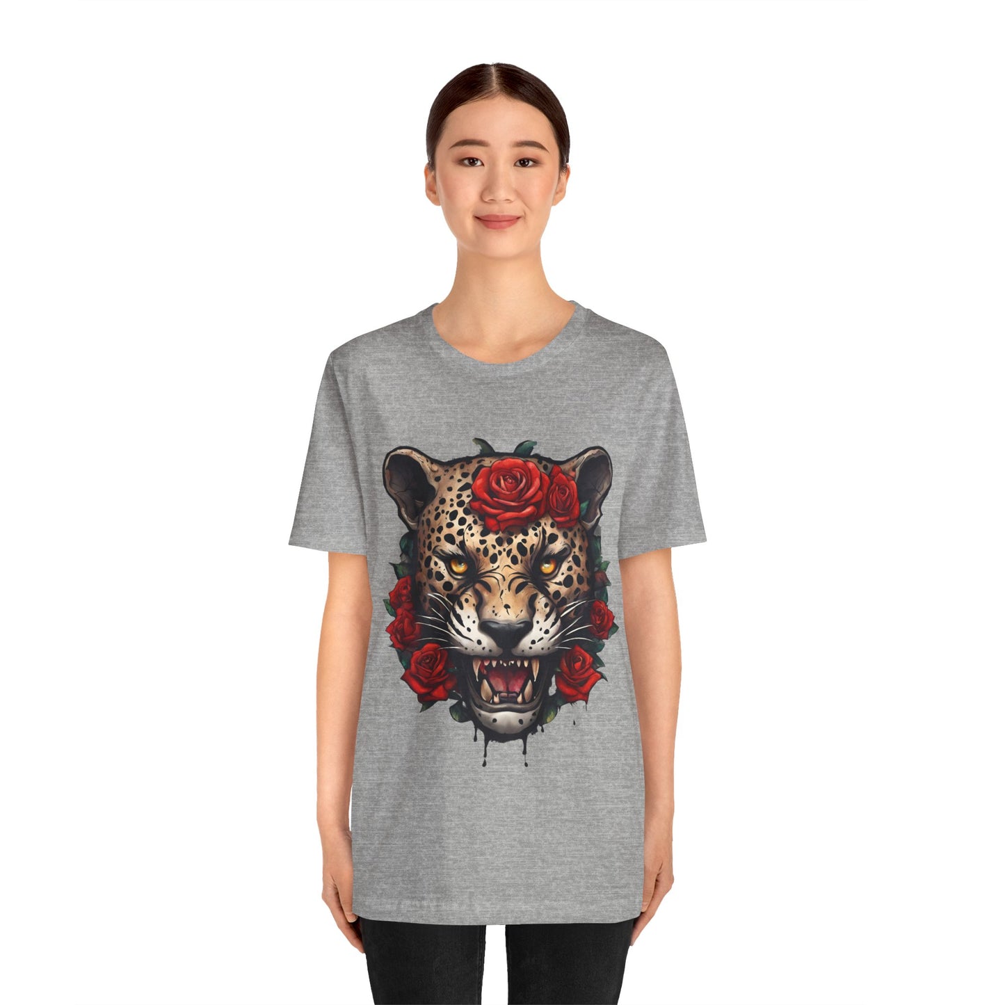 Jaguar Flames and Roses Graphic Tee Flashlander