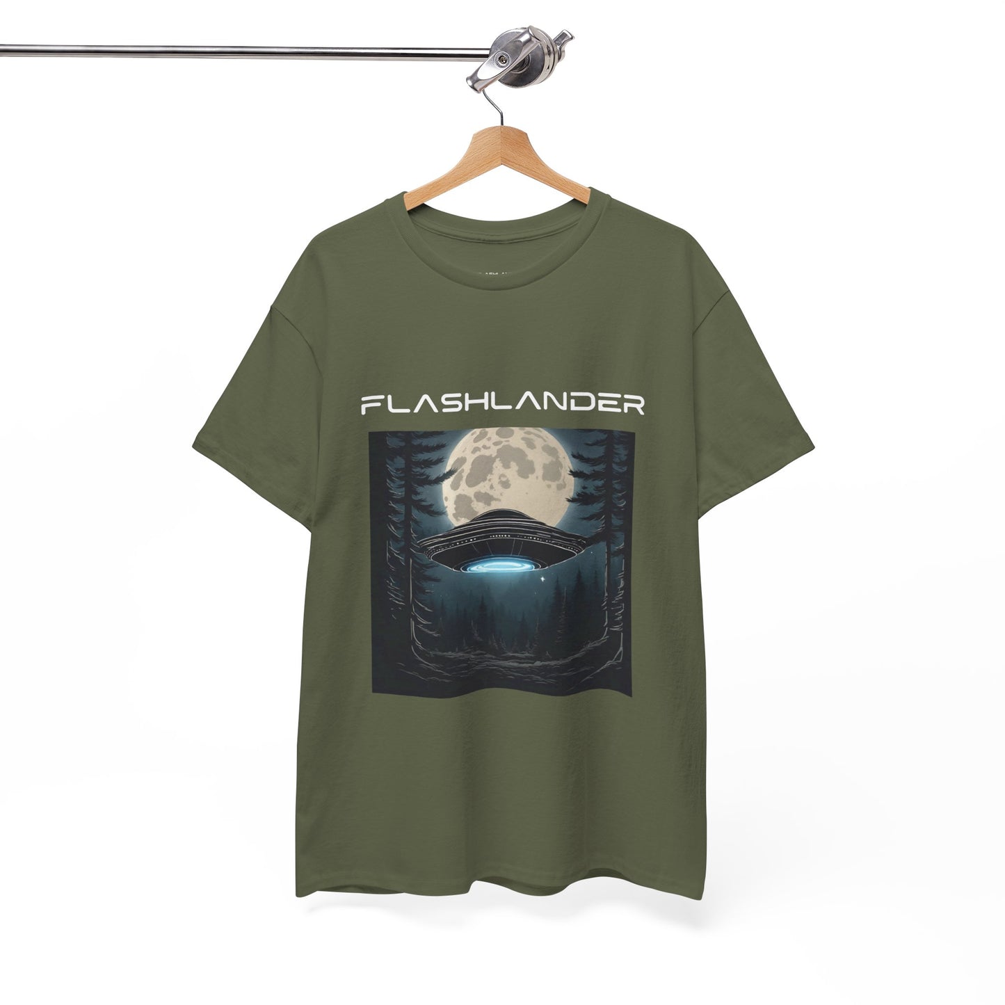 UFO Soaring Low in the Forest Tee Flashlander Gym Shirt