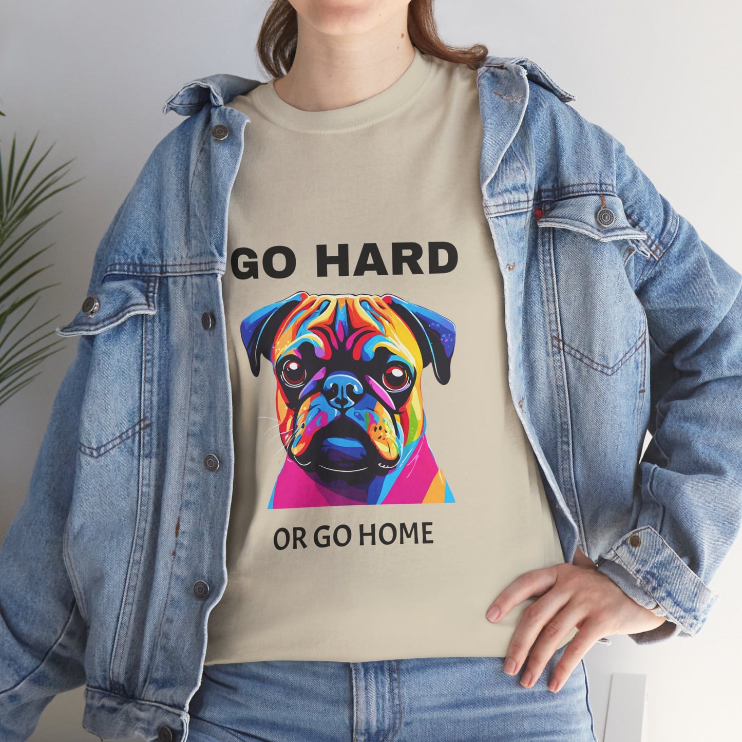 Pug Dog Pop Art  - Go Hard Or Go Home Flashlander Gym Shirt