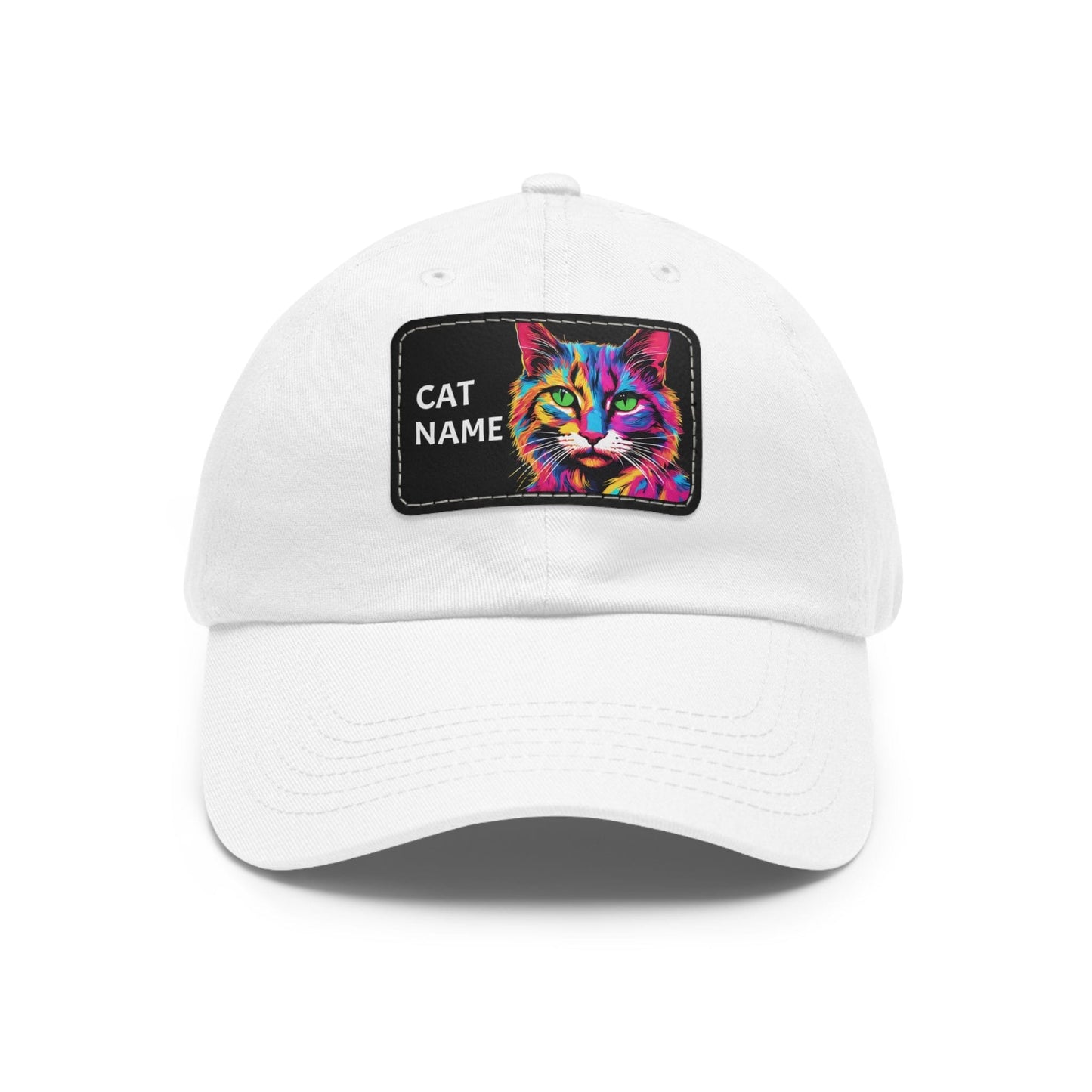 Cat Hat Sportswear Hat Cat Cap Cat Pop Art Hat Dad Hat with Patch (Rectangle) Cat Baseball Cap Kitty Cap Kitty Hat Kitten Hat Pop Art Cat Custom Hat Flashlander