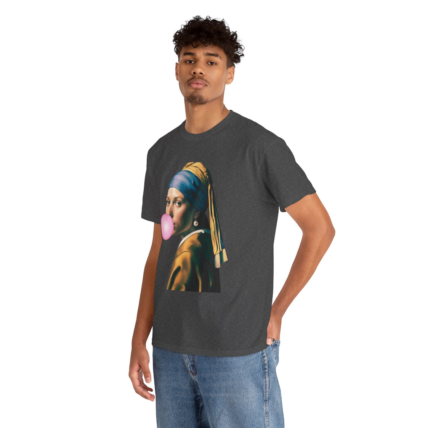 Bubble Gum Girl with a Pearl Earring Johannes Vermeer - Flashlander Gym Shirt