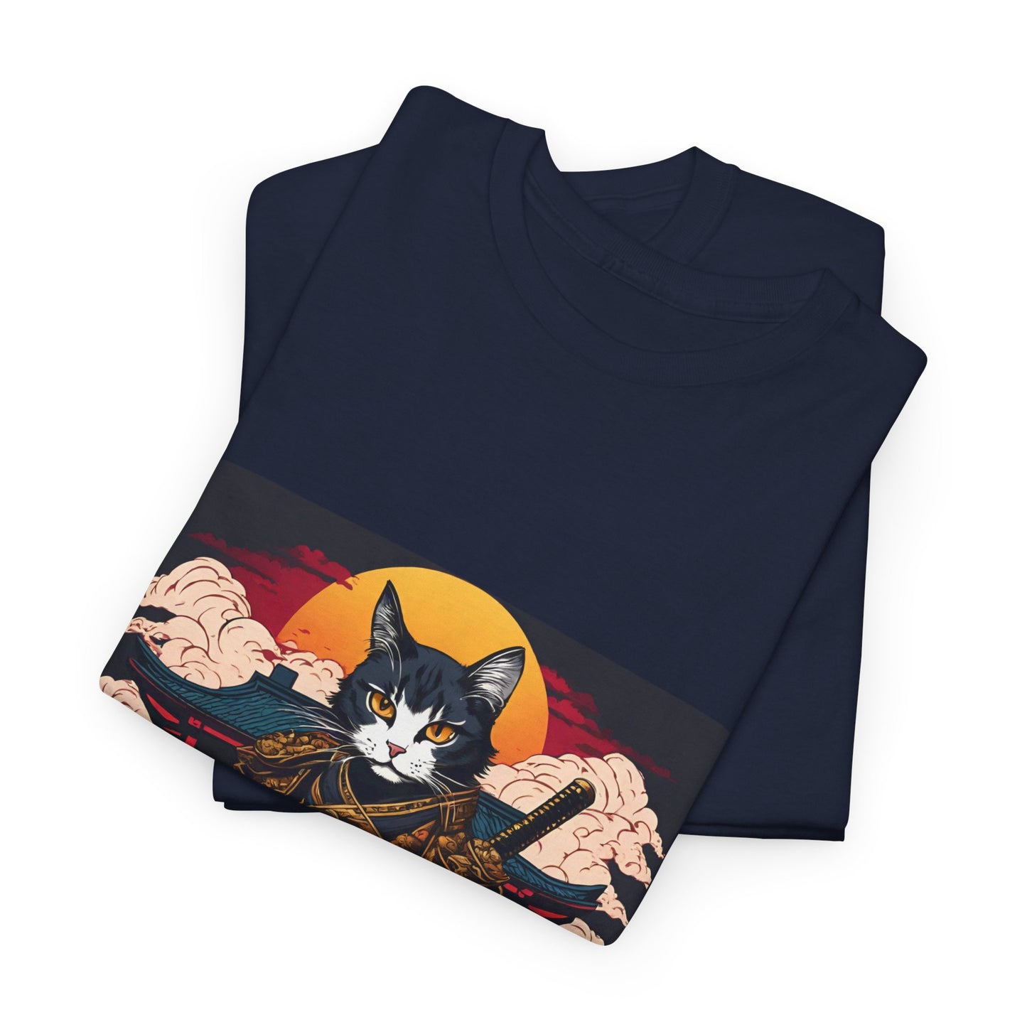 Samurai Cat Cartoon Anime - Flashlander Gym Shirt