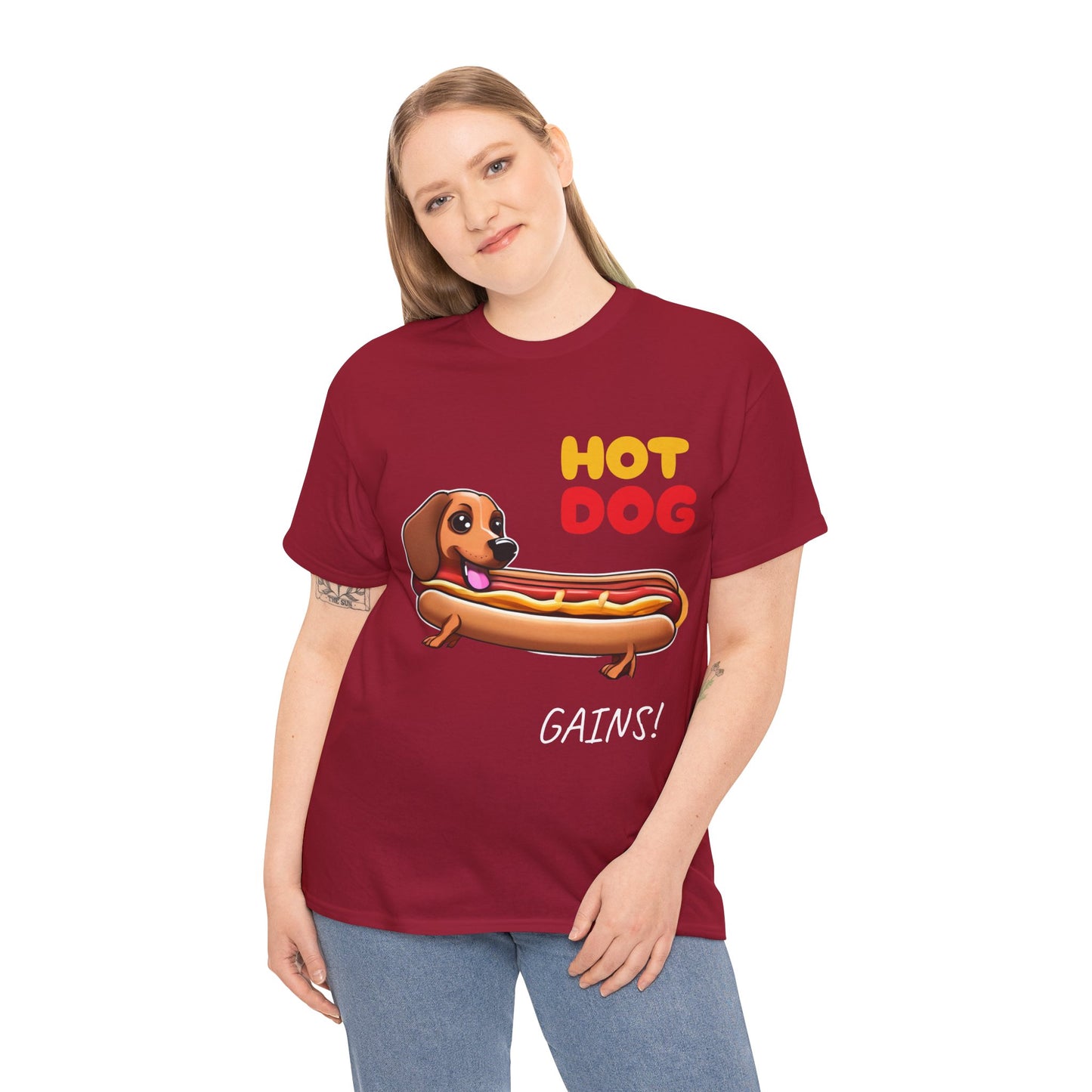 Hot Dog Gains Dachshund Dog - Flashlander Gym Shirt