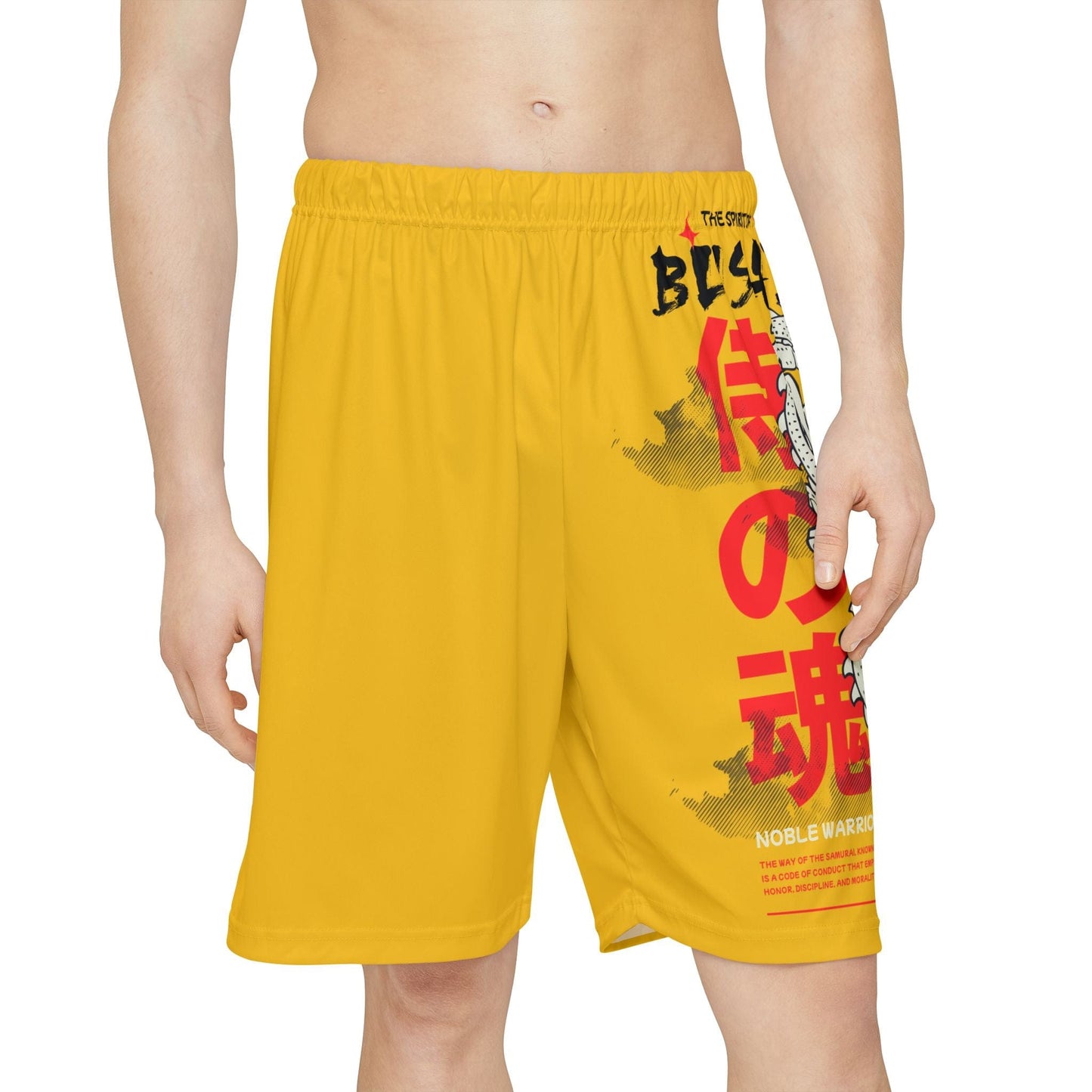 Japanese Dragon Bushido - Flashlander Performance Men’s Gym Shorts Yellow