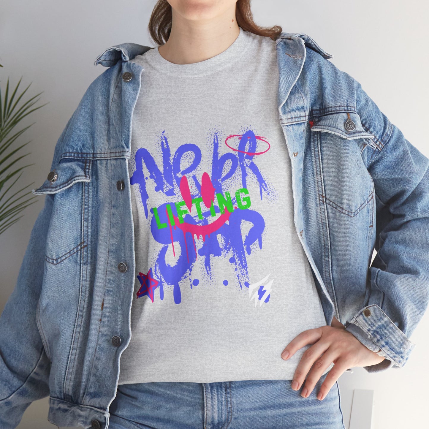 T-shirt de sport Graffiti Flashlander - Never Stop Lifting Gris