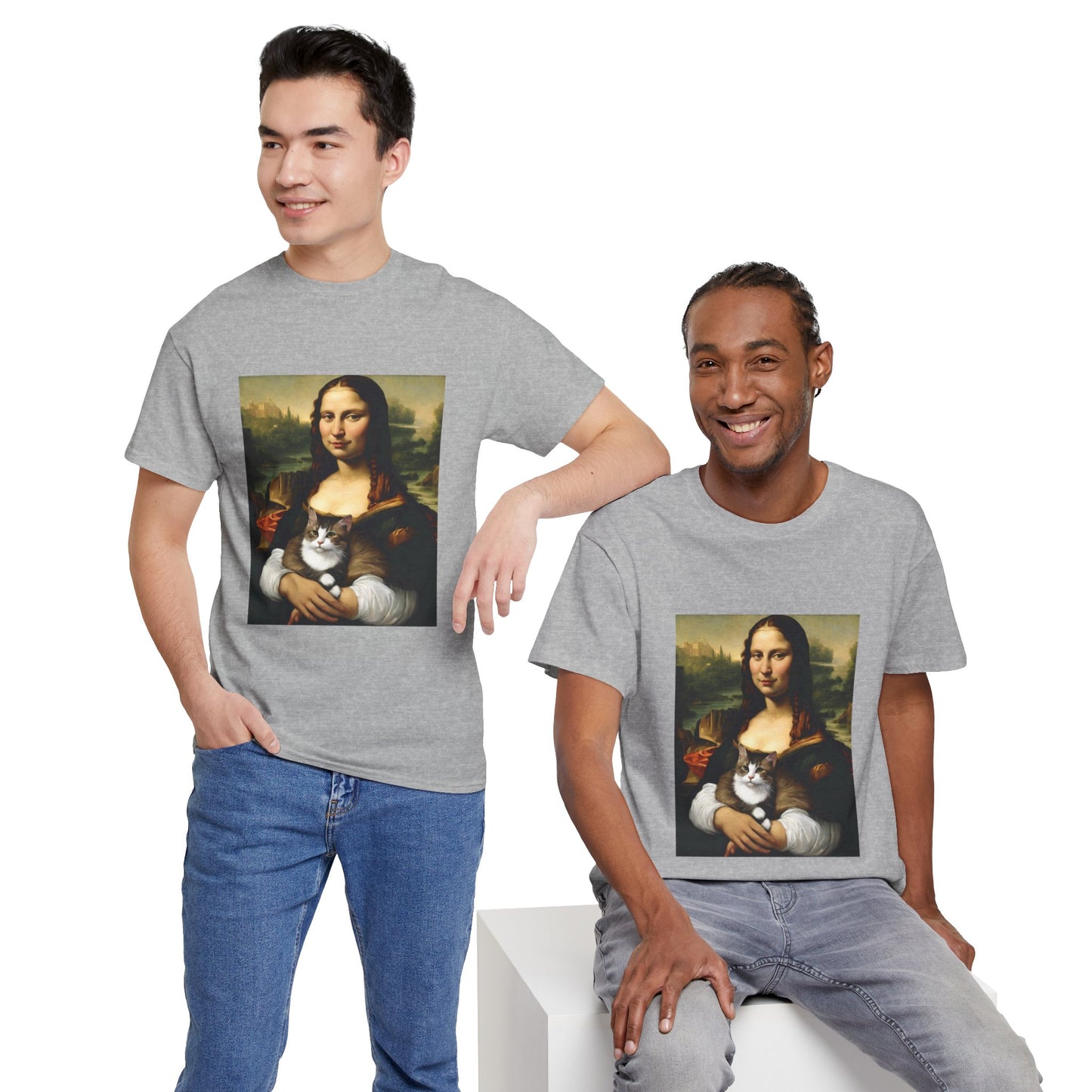 Mona Lisa with Cat - Flashlander Gym Shirt