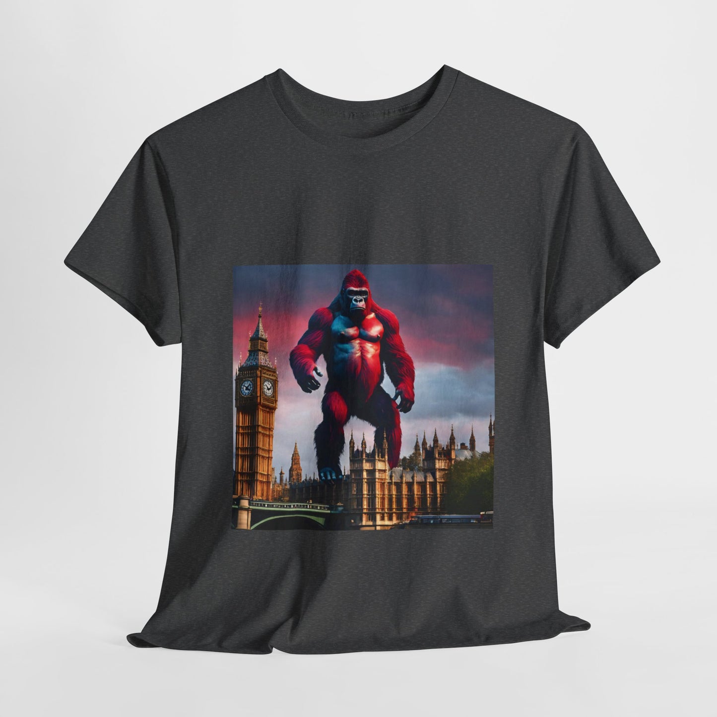 The Red Giant Gorilla Kong in the Big Ben of London Gaphic Tee Flashlander