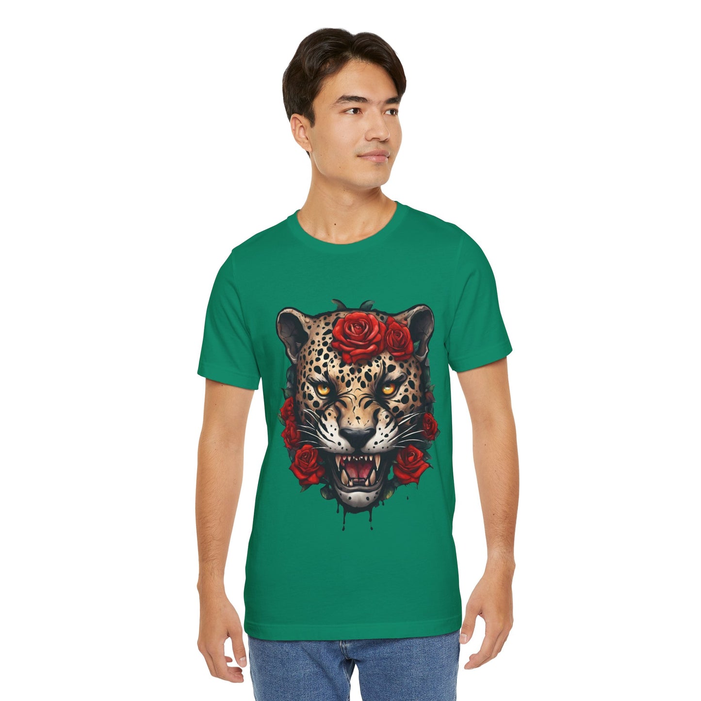 Jaguar Flames and Roses Graphic Tee Flashlander