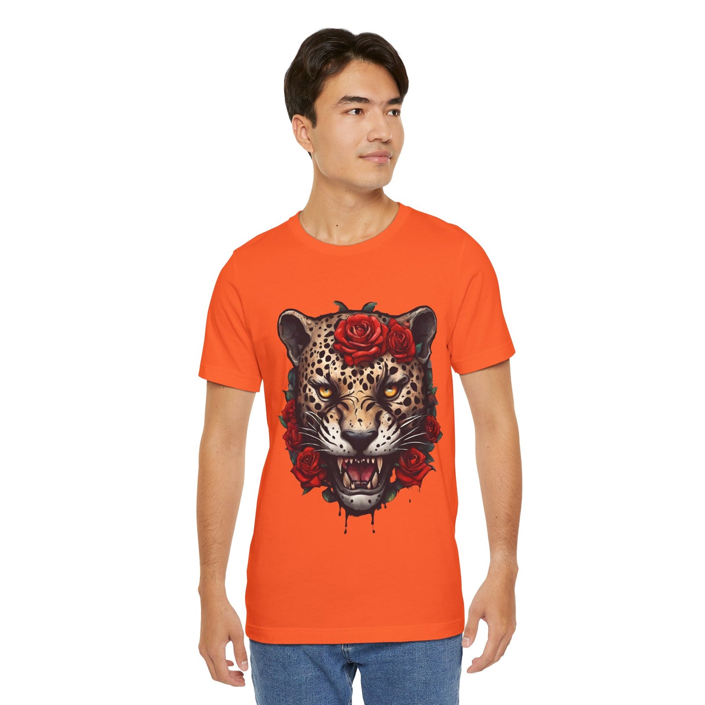 Jaguar Flames and Roses Graphic Tee Flashlander