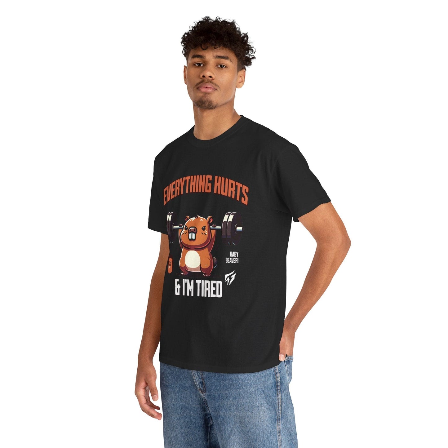 T-shirt de sport Beaver Everything Hurts &amp; I'm Tired T-shirt de sport Flashlander en coton unisexe noir anthracite T-shirt graphique de performance