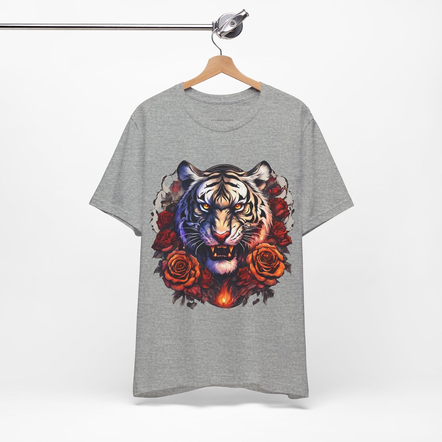 White Tiger Flames Flashlander Gym Shirt