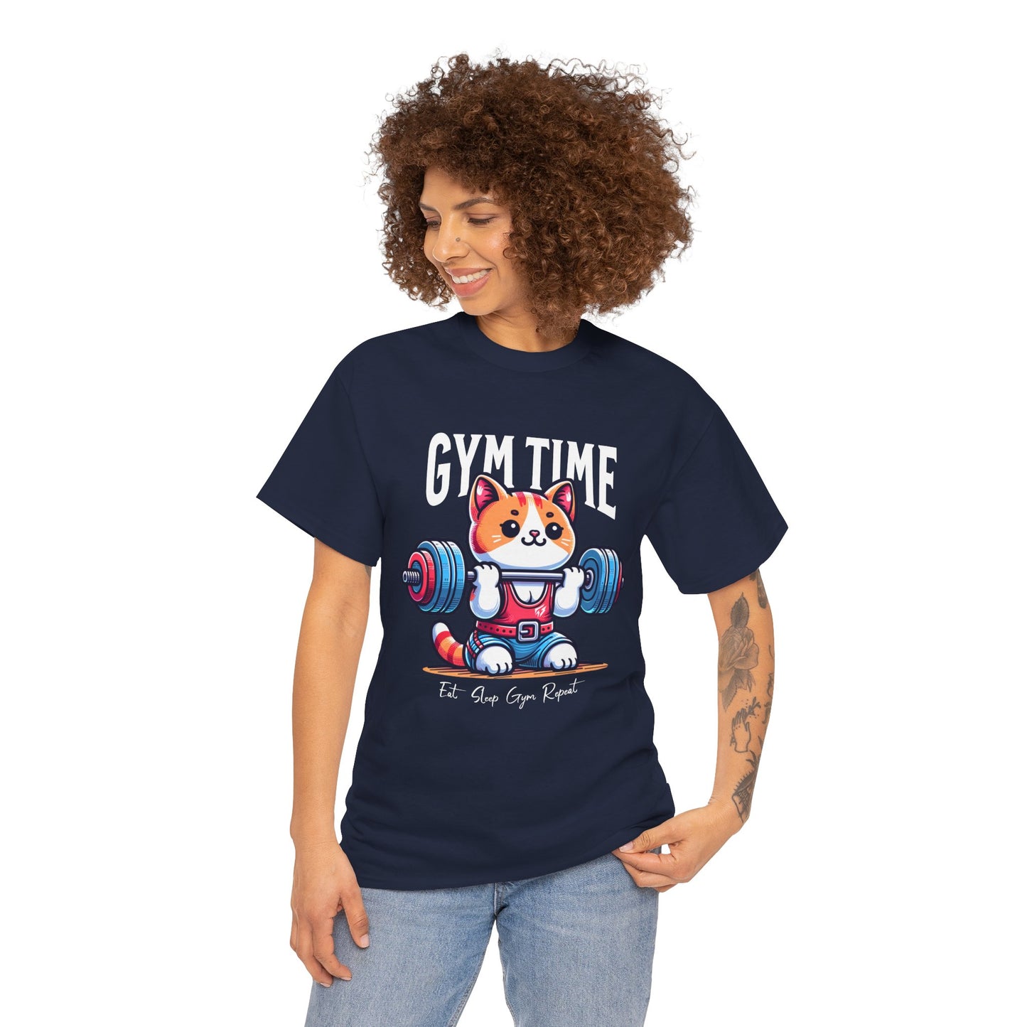 Cute Cat Gym Time Shirt Flashlander Graphic Tee