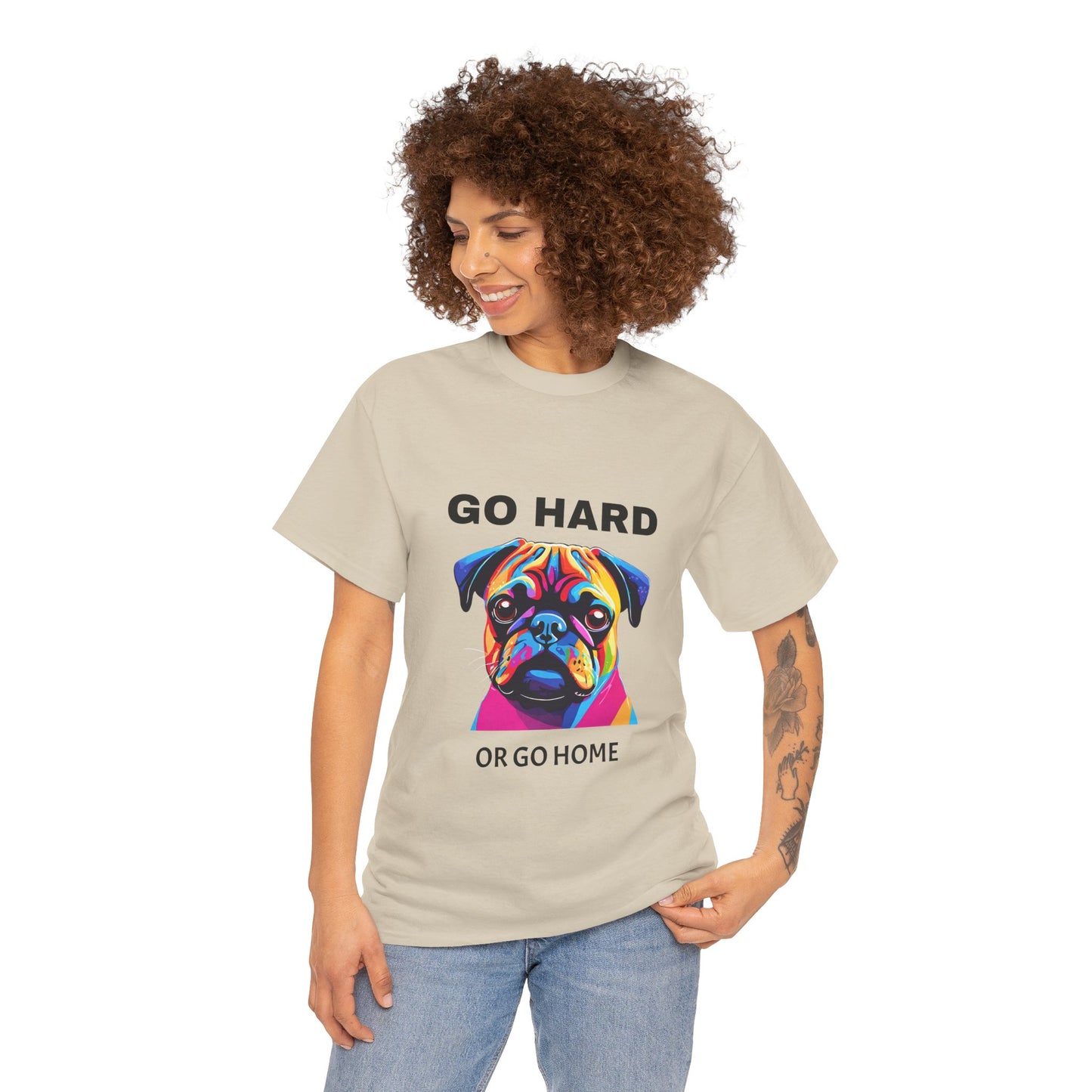 Pug Dog Pop Art  - Go Hard Or Go Home Flashlander Gym Shirt