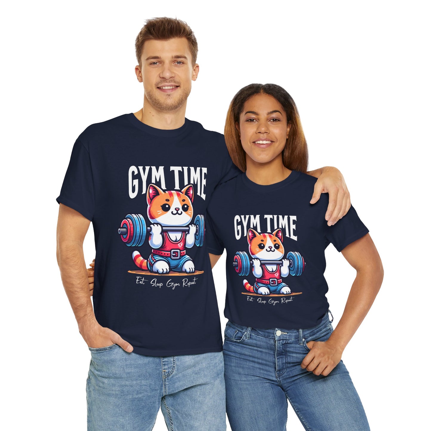 Cute Cat Gym Time Shirt Flashlander Graphic Tee