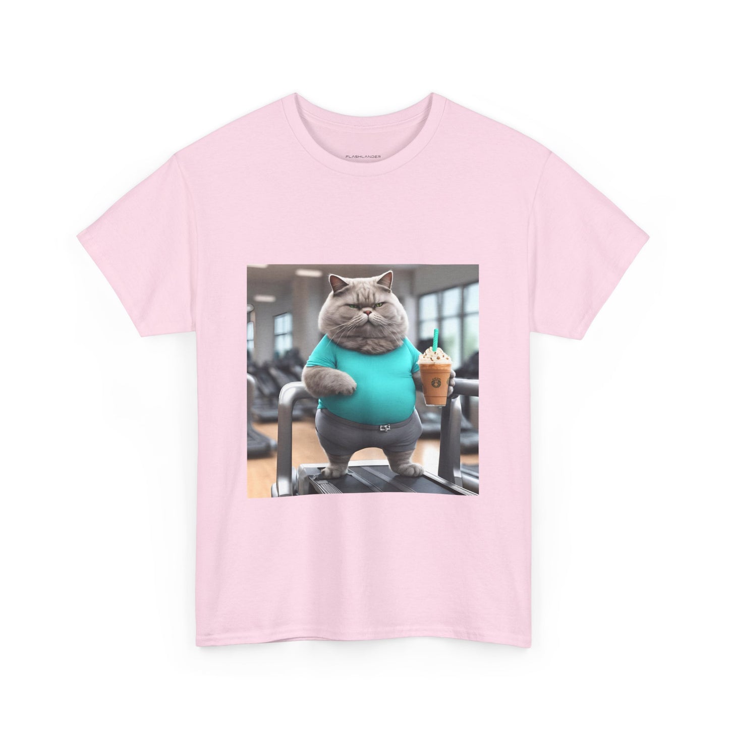 Funny Fat Cat On The Treadmill - Flashlander Gym Shirt