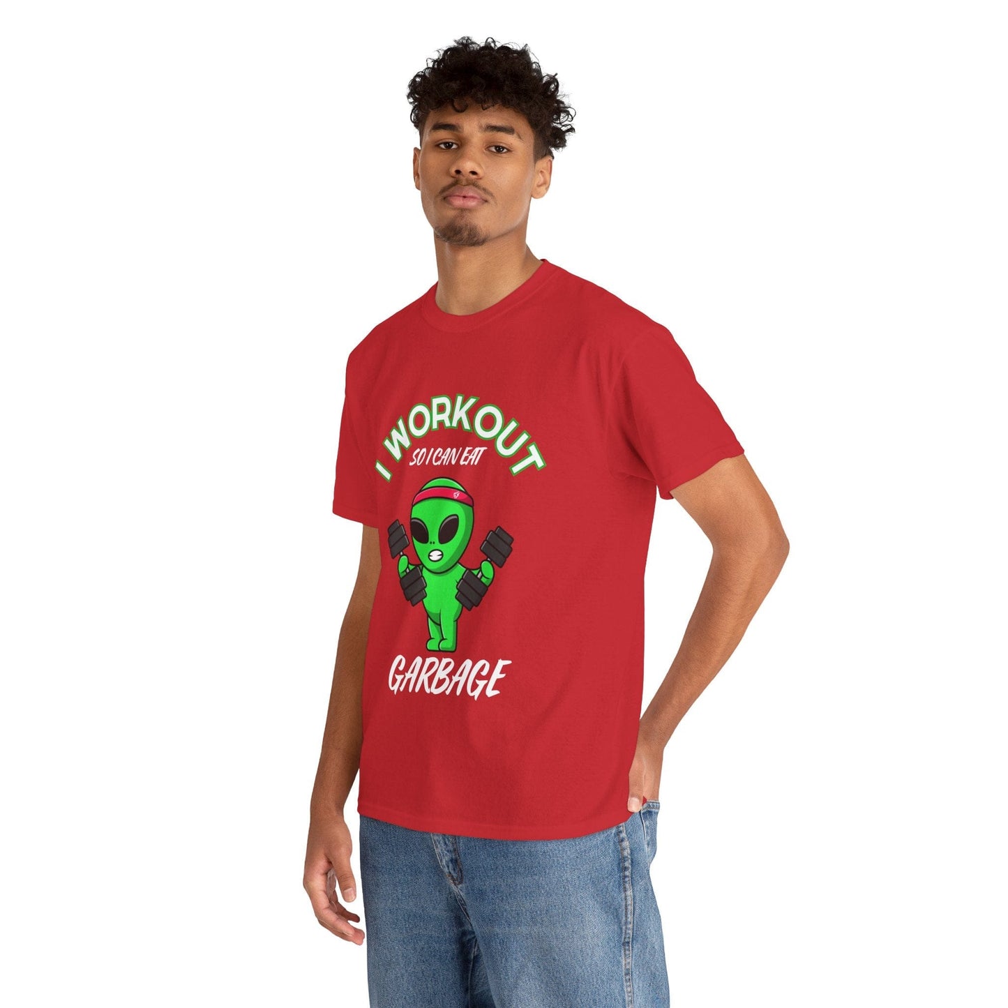 Alien I Workout So I Can Eat Garbage Graphic Tee Flashlander