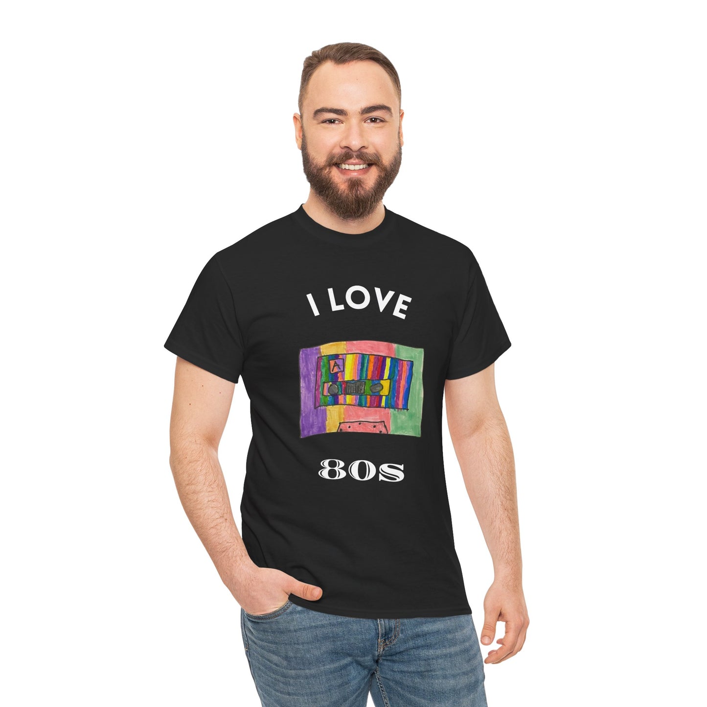 Retro Vibes Art Pop Cassette Tape I Love 80's - Flashlander Gym Shirt