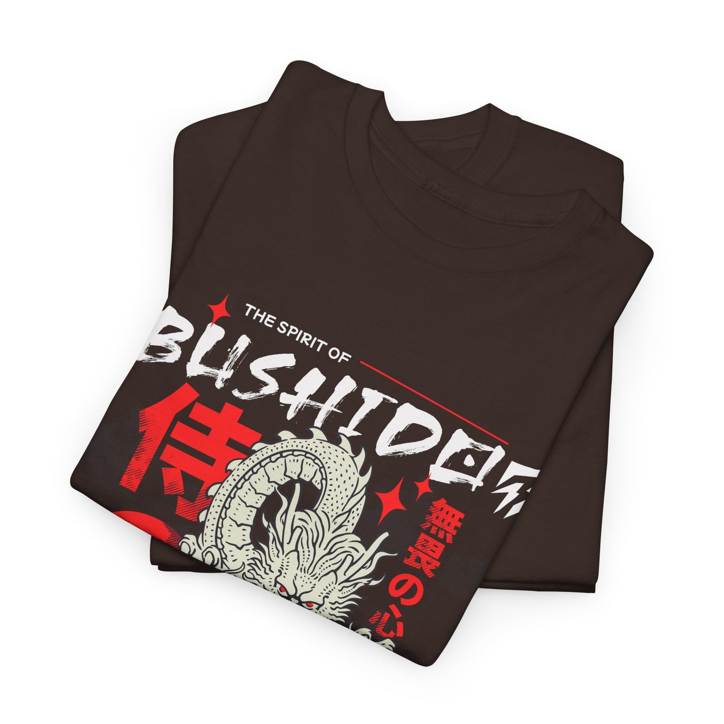 Dragon Gym Shirt The Spirit of Bushido T-Shirt Flashlander Cotton Unisex Charcoal Black Graphic Tee