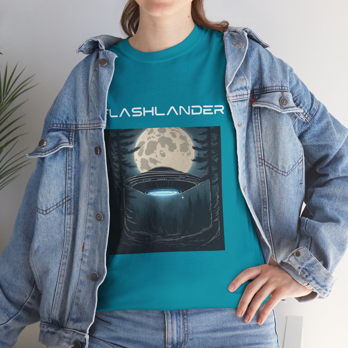 UFO Soaring Low in the Forest Tee Flashlander Gym Shirt