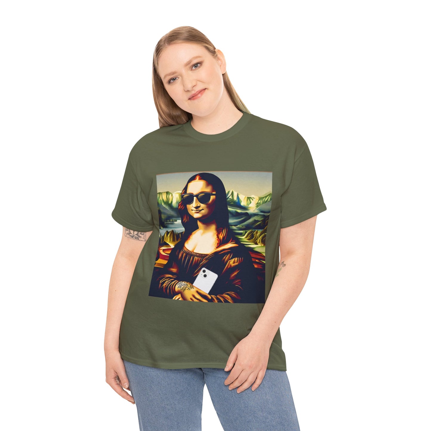 Funny modern Mona Lisa - Flashlander Gym Shirt