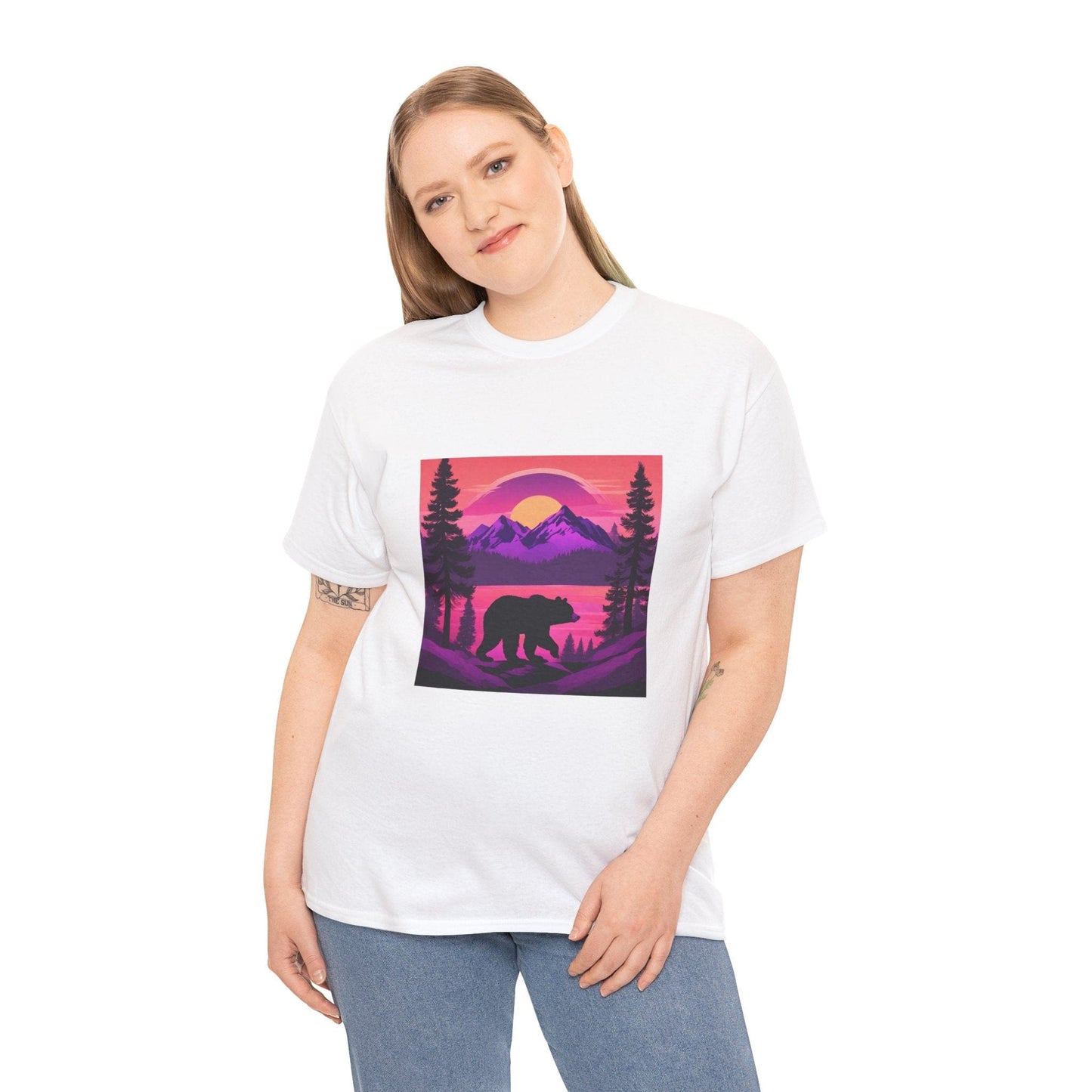 Bear Majestic Sunset Graphic Tee Flashlander