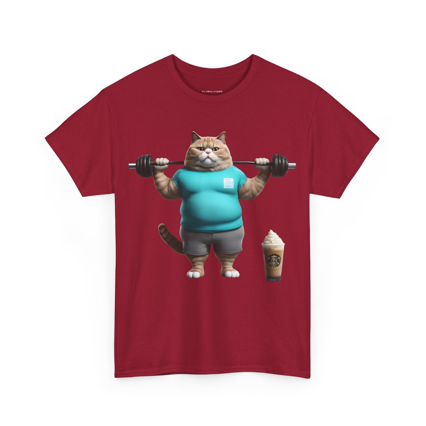 Funny Fat Cat Lifting - Flashlander Gym Shirt