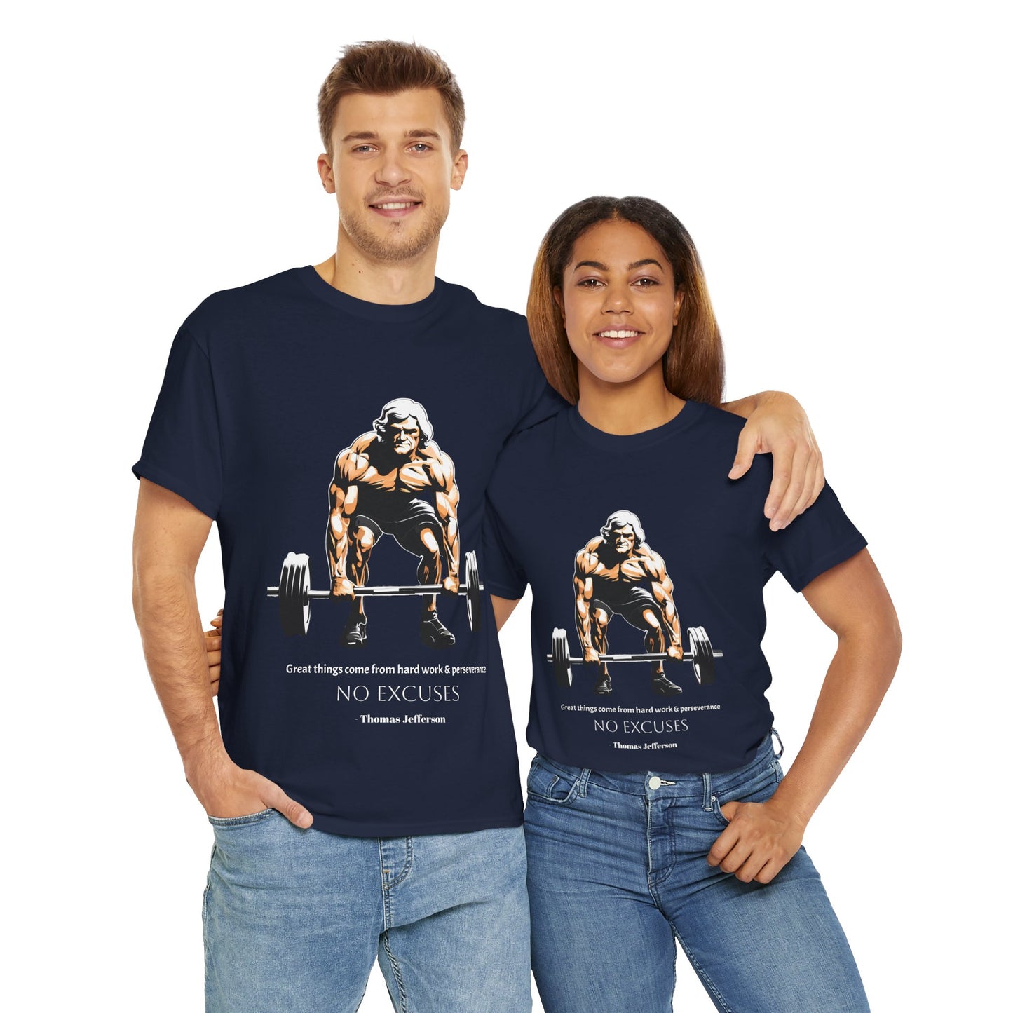 Thomas Jefferson Bodybuilder Shirt - Flashlander Great Things Come From Hard Work And Perseverance, No excuses Graphic Tee