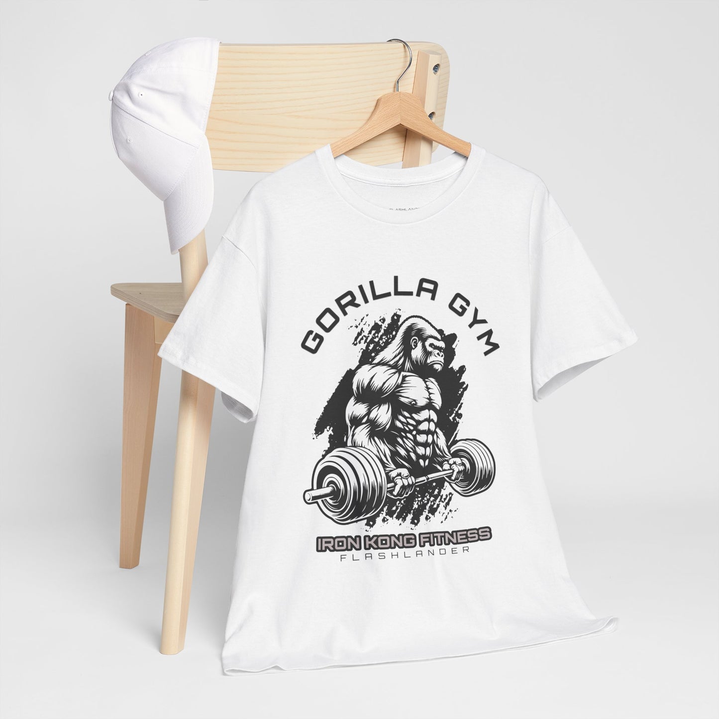 T-shirt de sport Gorilla Flashlander en coton unisexe, noir anthracite, graphique de performance