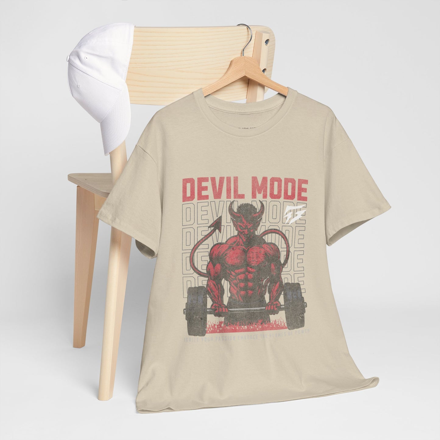 Devil Mode Gym Shirt Flashlander Cotton Unisex Charcoal Black Performance Graphic Tee