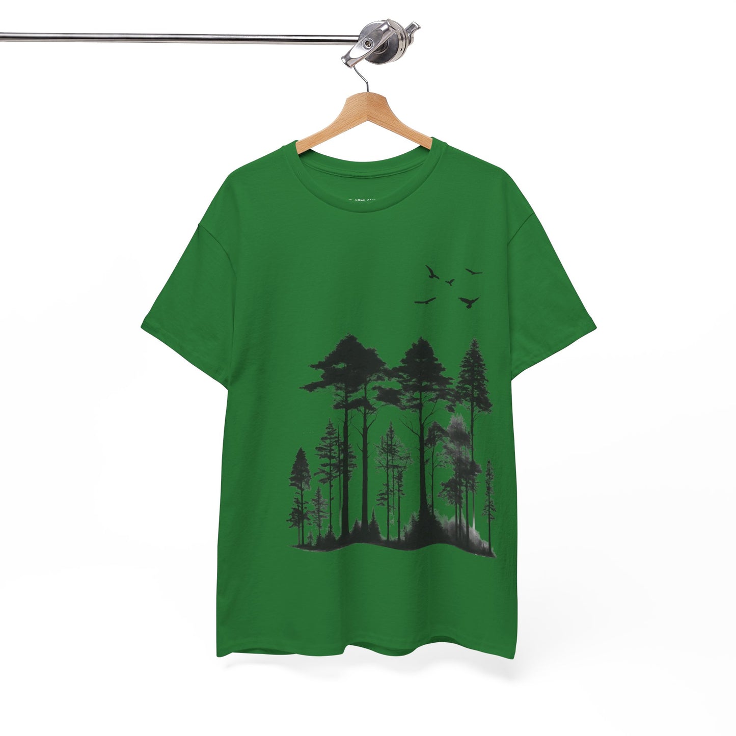 Camisa del bosque de pinos Camiseta unisex de algodón pesado Flashlander