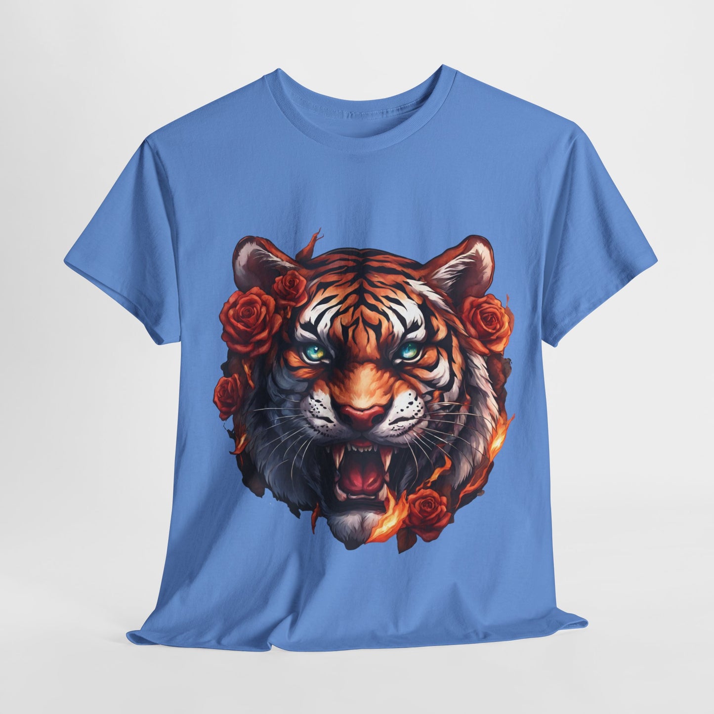 Tiger Flames and Roses T-Shirt Flashlander