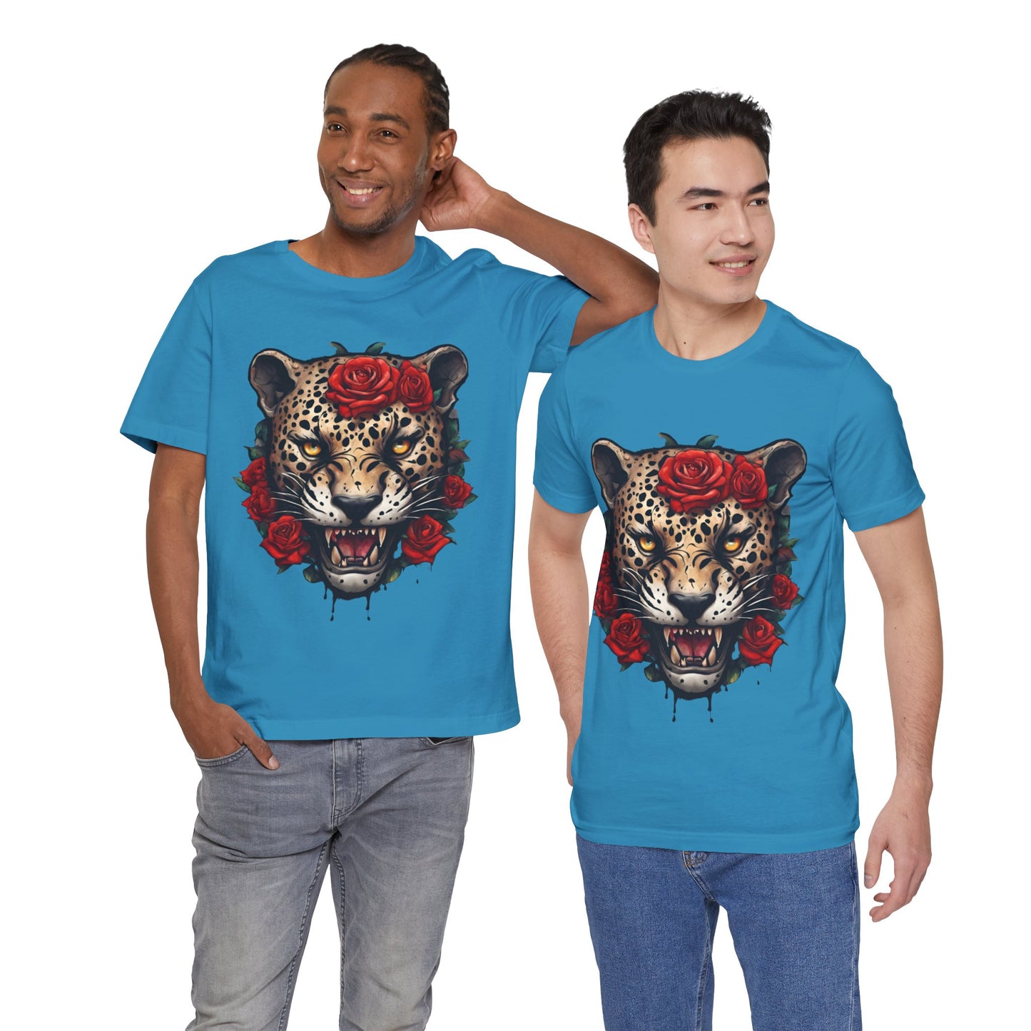 Jaguar Flames and Roses Graphic Tee Flashlander