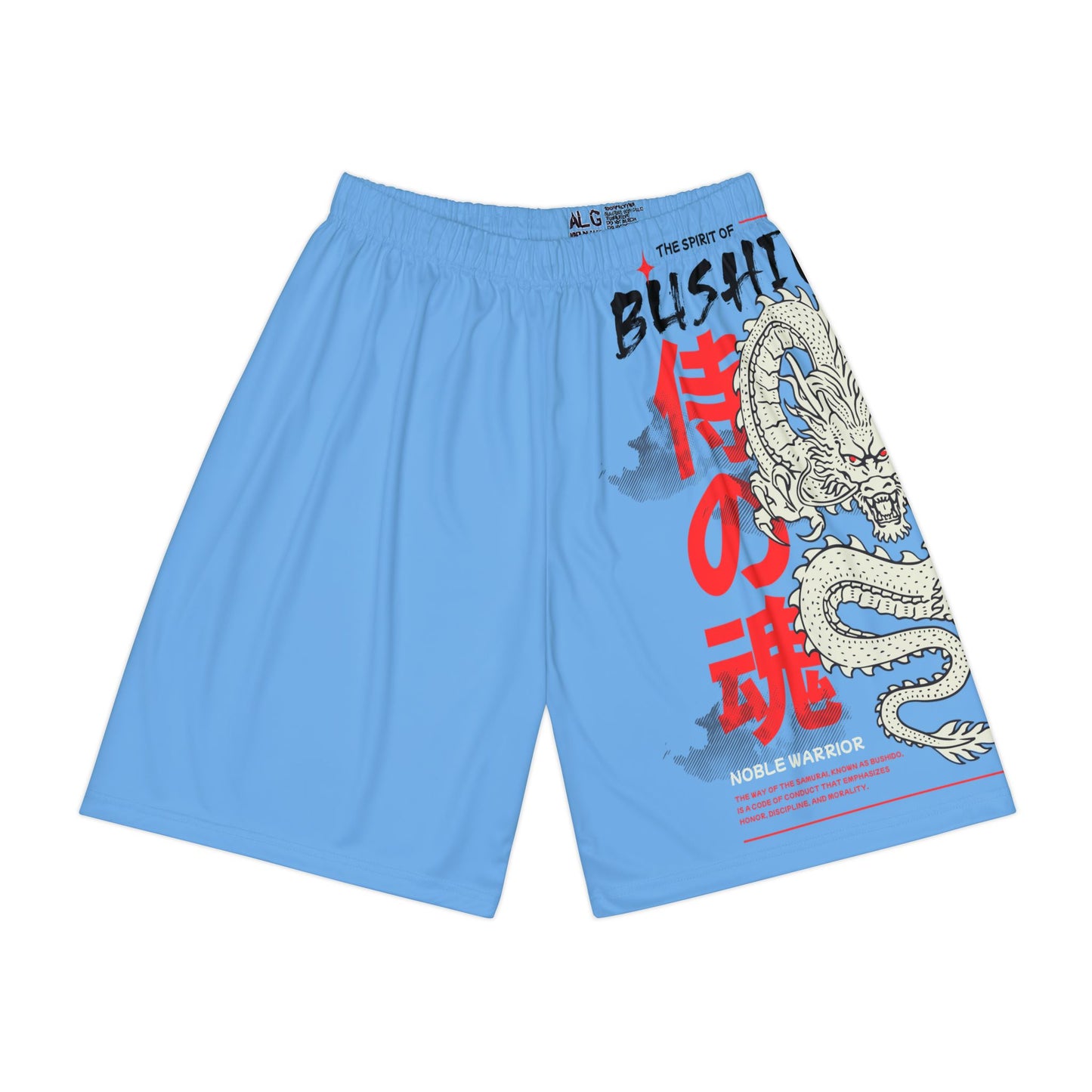 Japanese Dragon Bushido - Flashlander Performance Men’s Gym Shorts Light Blue