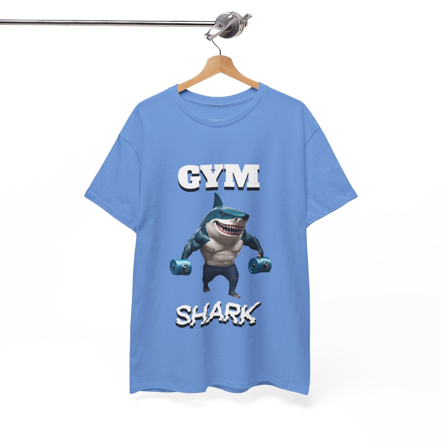 Gym Shark Performance Shirt Flashlander Cotton Unisex Charcoal Black Graphic Tee