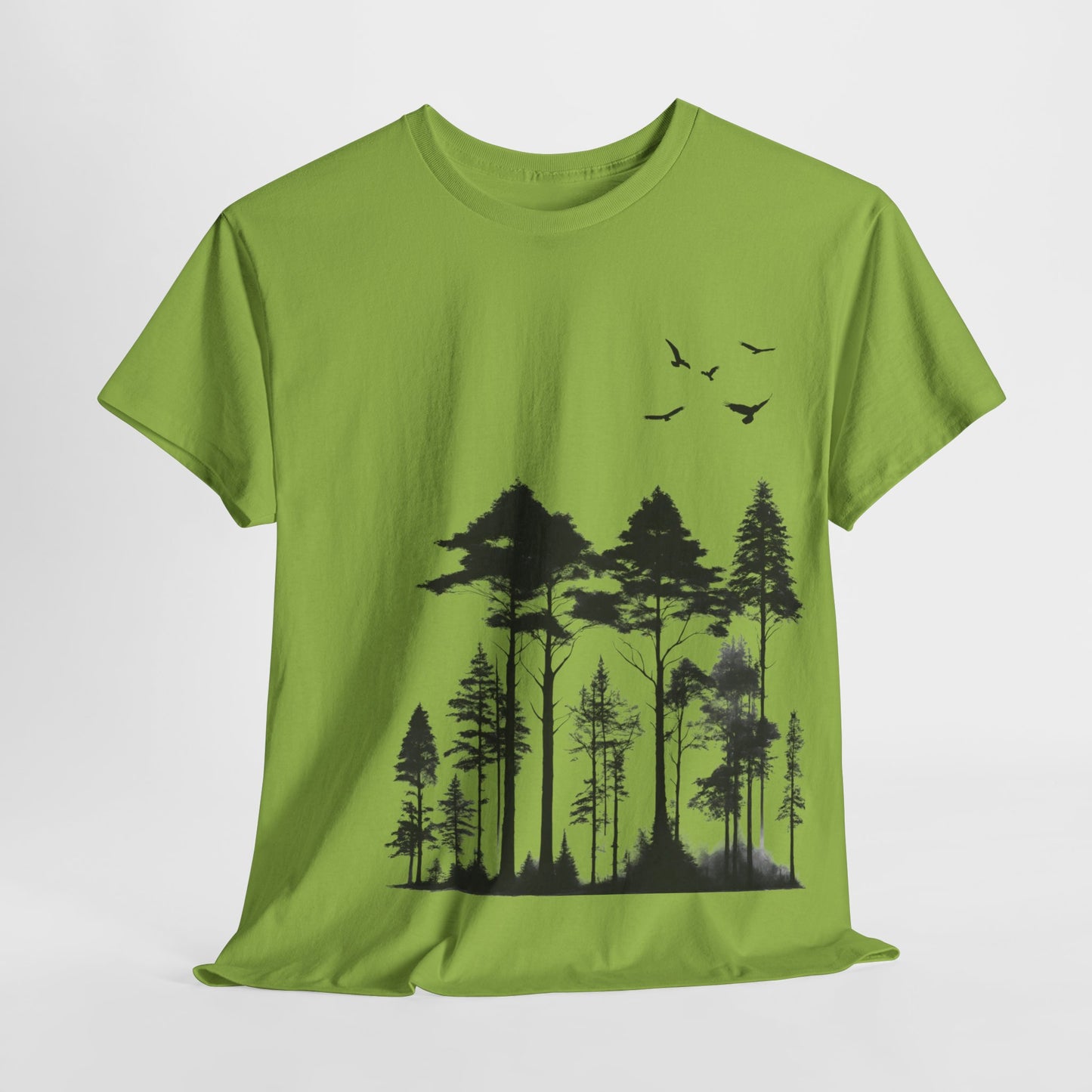 Camisa del bosque de pinos Camiseta unisex de algodón pesado Flashlander