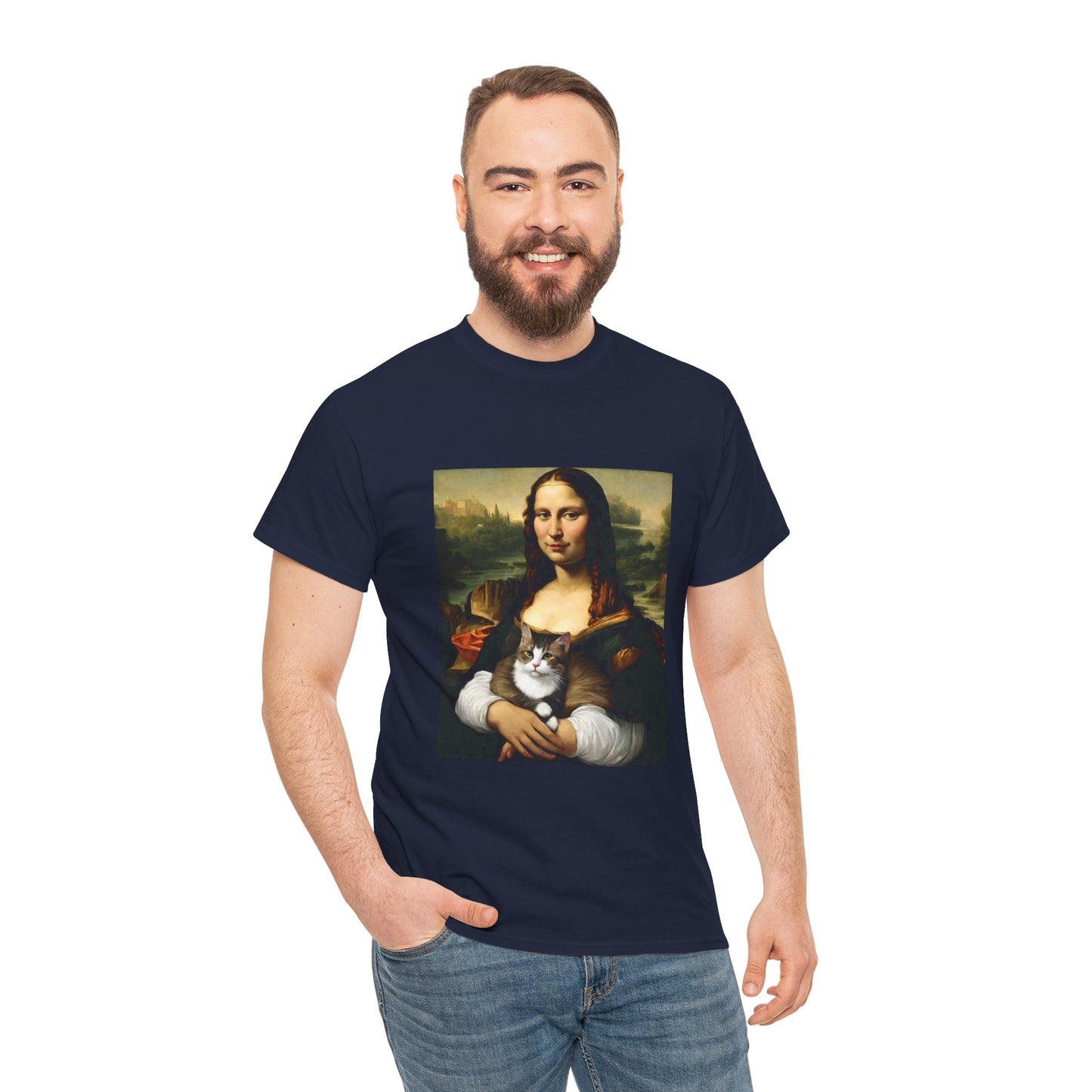 Mona Lisa with Cat - Flashlander Gym Shirt