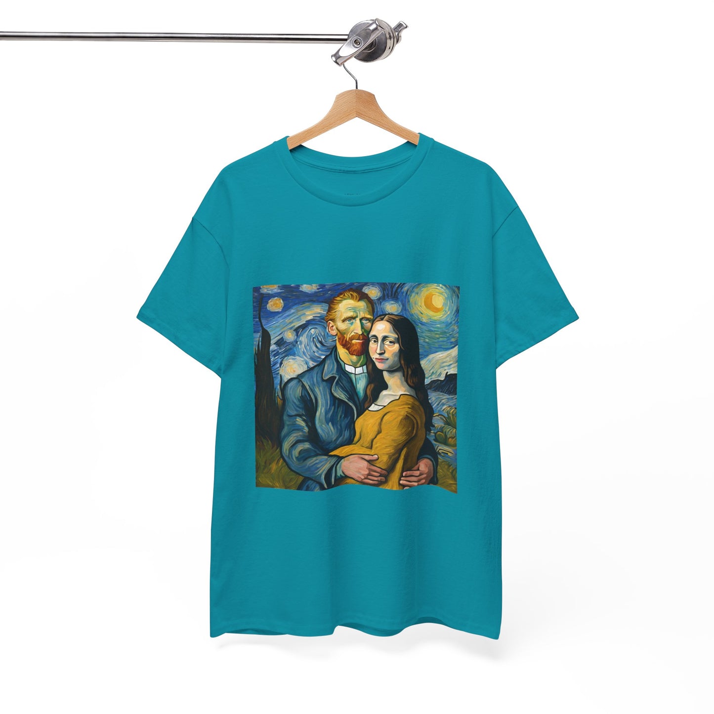 Funny Mona Lisa with Vincent Van Gogh Starry Night - Flashlander Gym Shirt