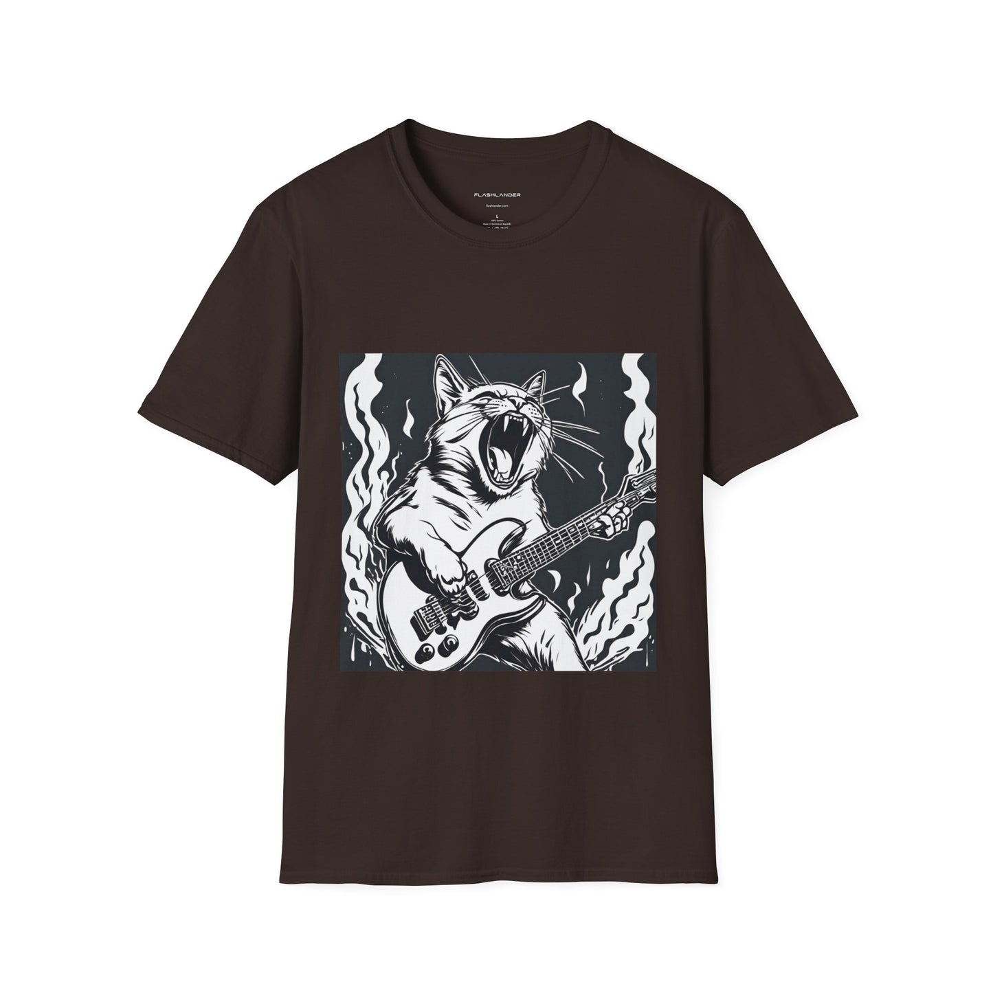 Cat Playing Guitar Flashlander Gym Shirt