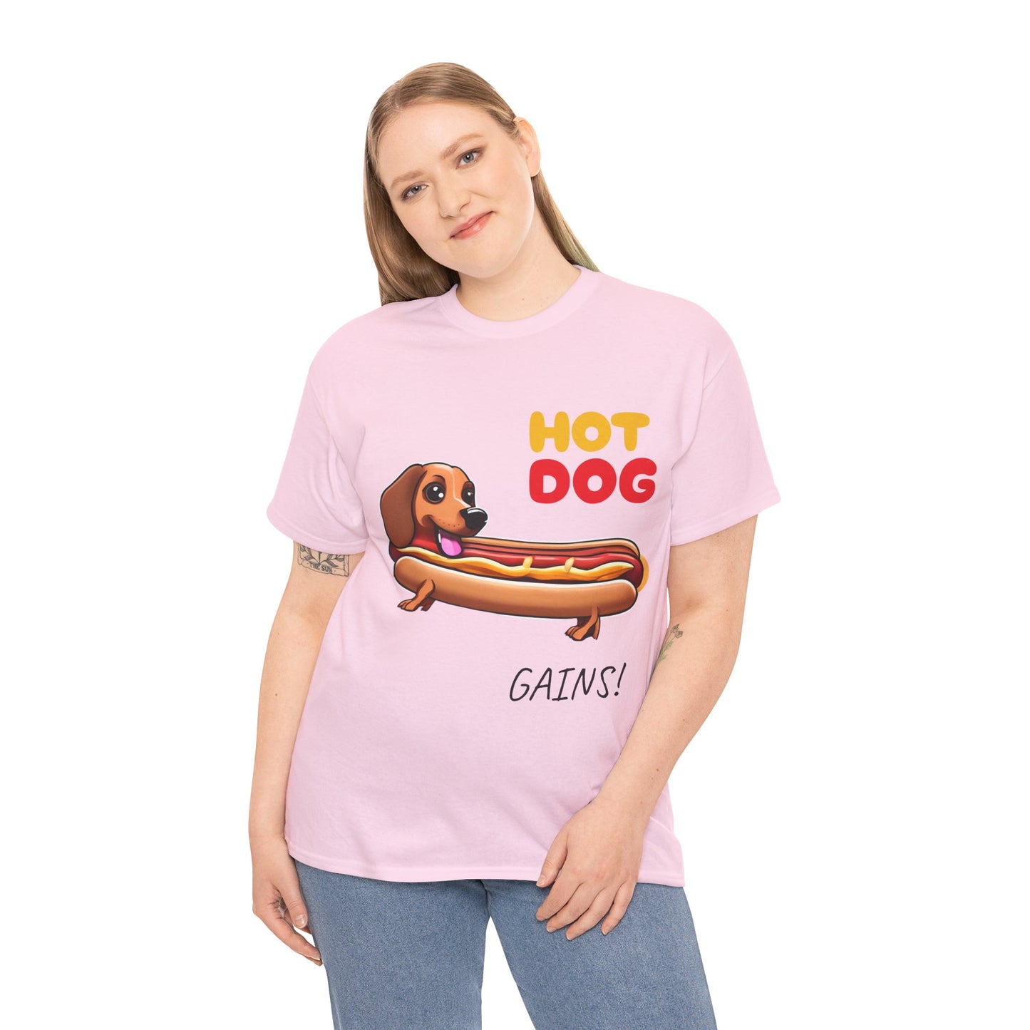 Hot Dog Gains Dachshund Dog - Flashlander Gym Shirt