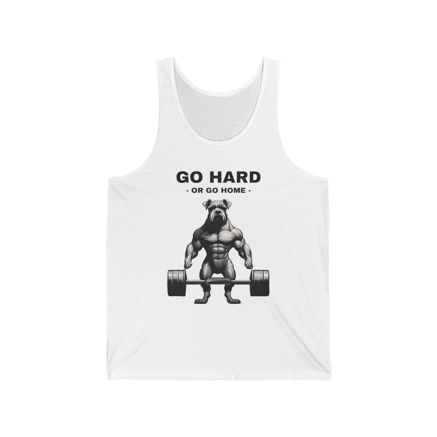 Muscular Schnauzer Dog Bodybuilding Gym Cotton Unisex Jersey Tank