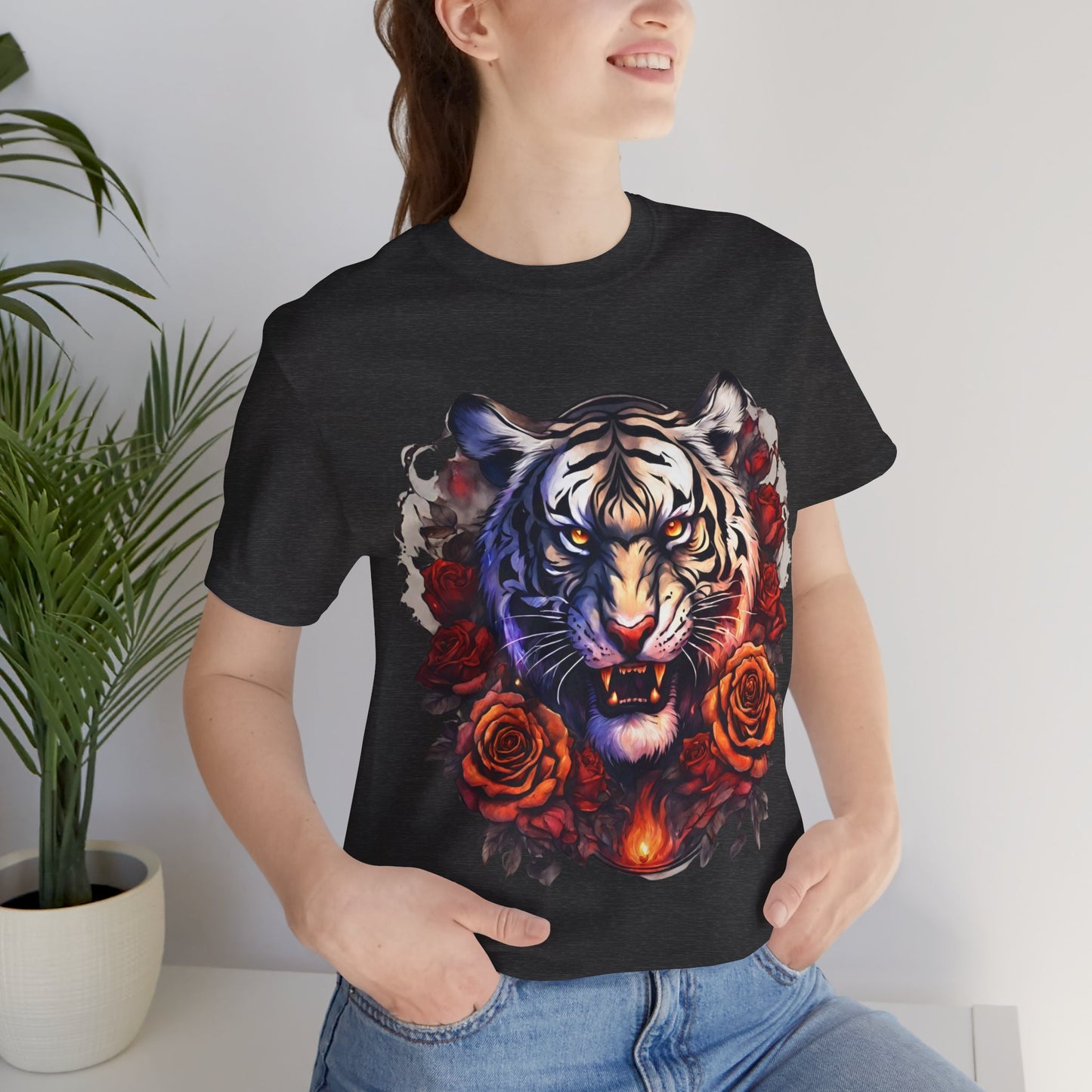 White Tiger Flames Flashlander Gym Shirt