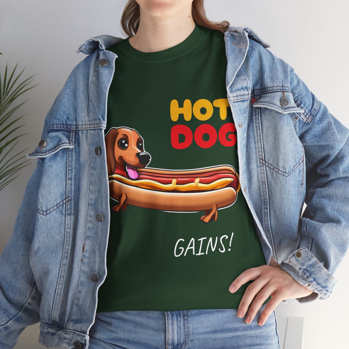 Hot Dog Gains Dachshund Dog - Flashlander Gym Shirt