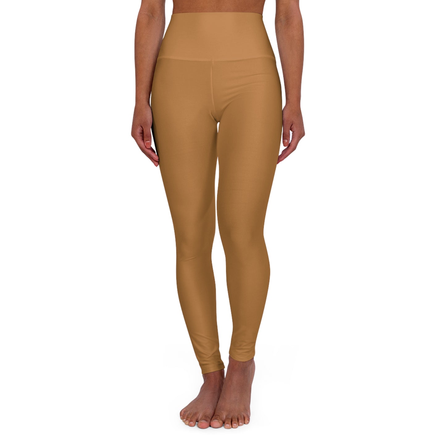 Flashlander Sportswear Zen High Waisted Yoga Leggings Light Brown (AOP) B