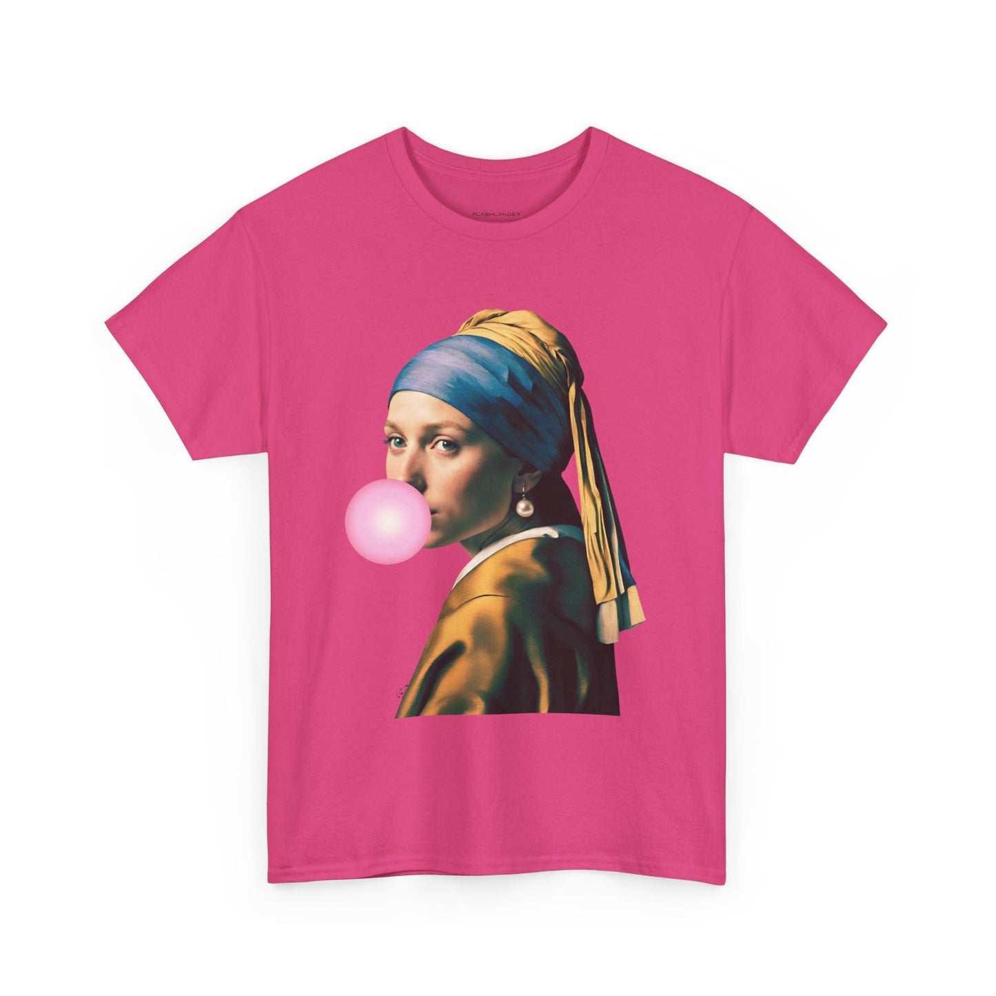 Bubble Gum Girl with a Pearl Earring Johannes Vermeer - Flashlander Gym Shirt